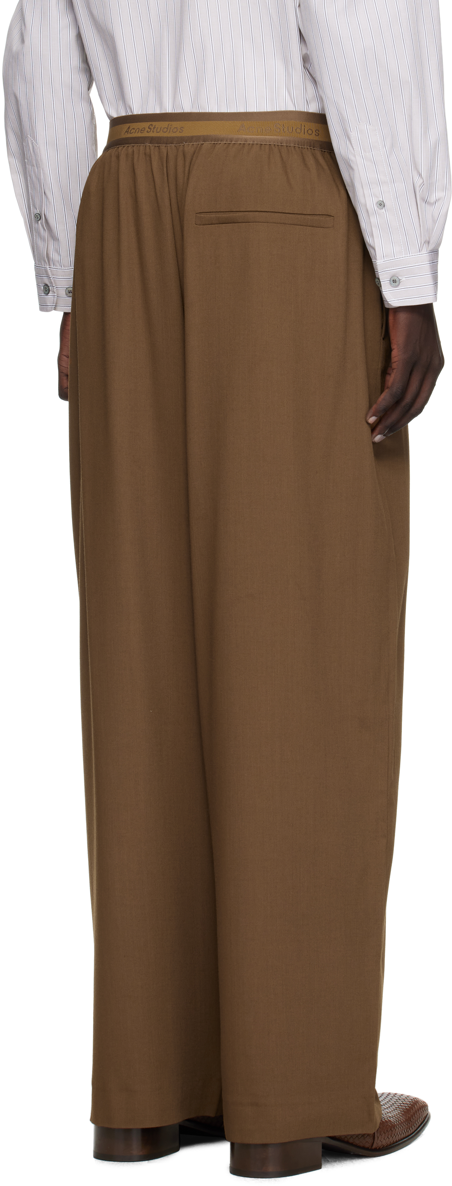 Acne Studios Brown Wool Trousers In Brown