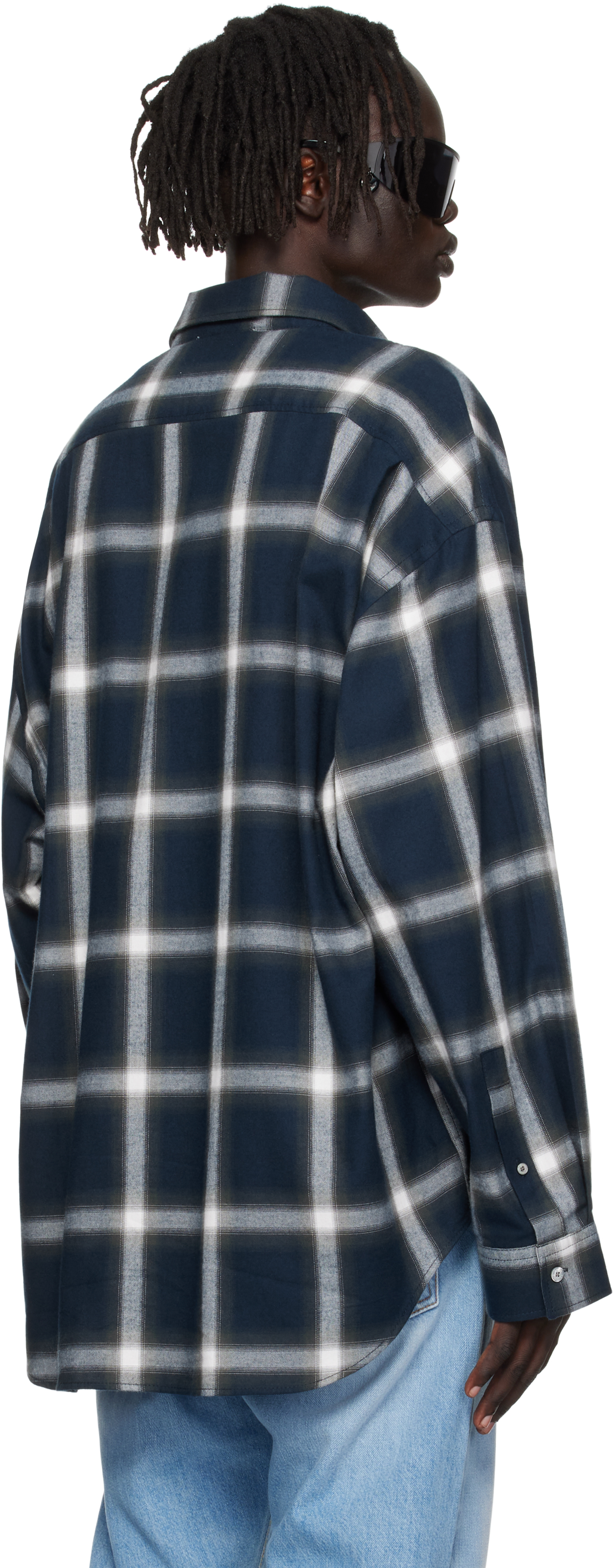 Acne Studios Checked Pattern Button-down Shirt In Blue