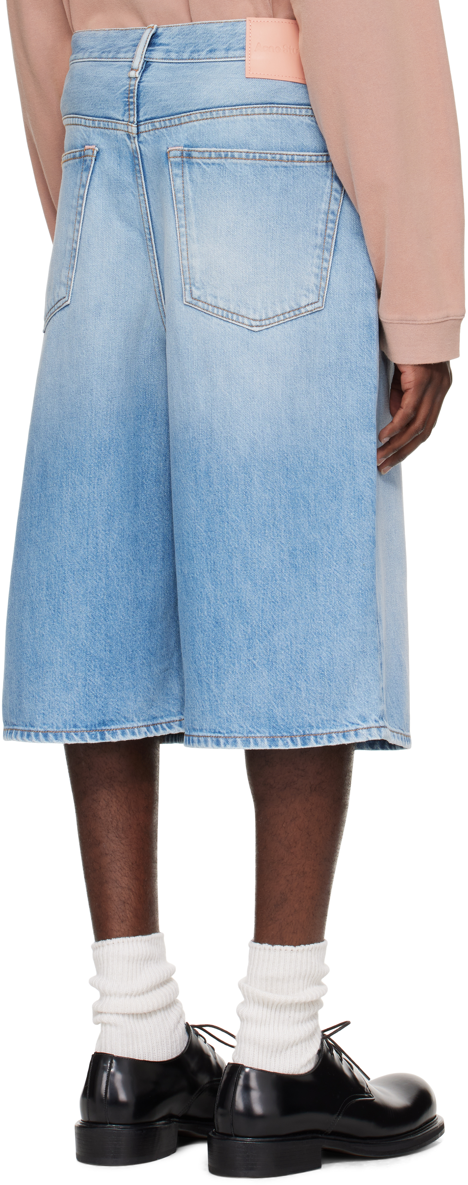 Acne Studios Judda Light Blue Vintage Shorts In Blue