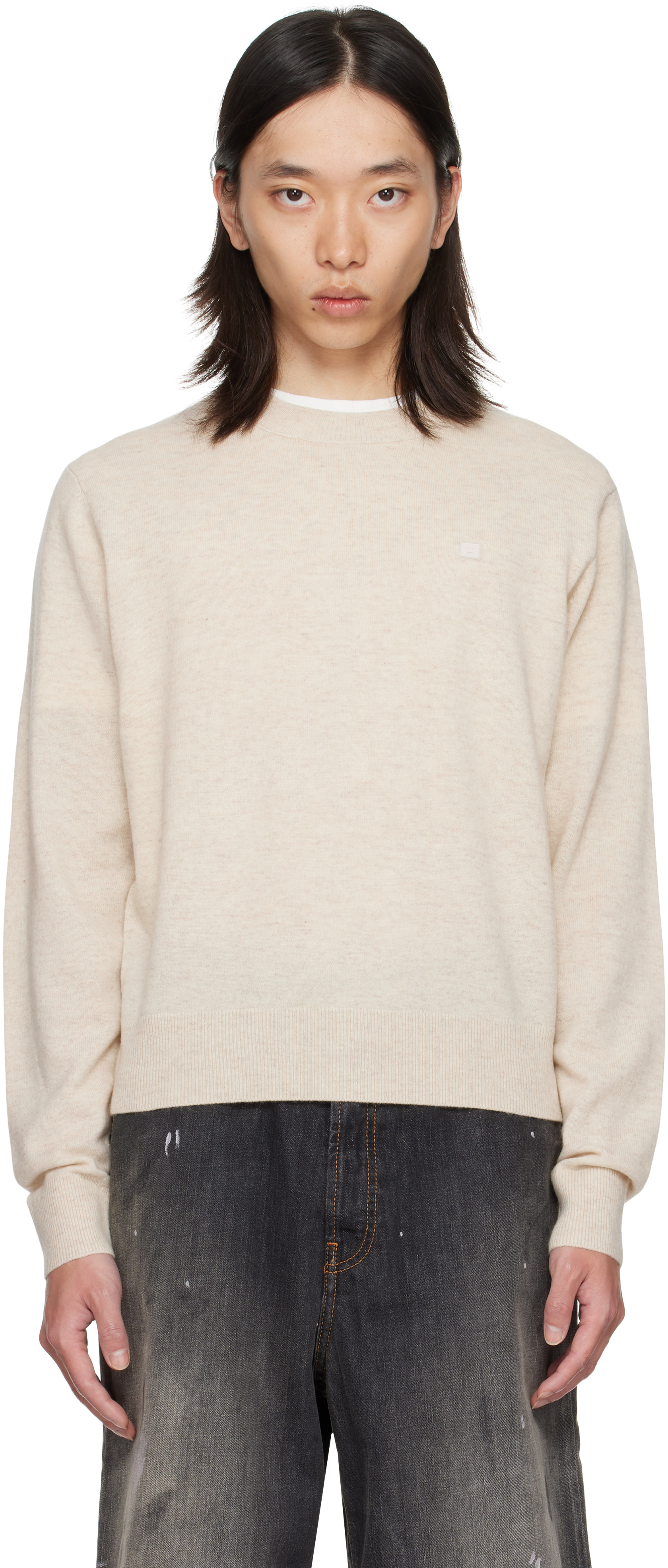 Beige Crewneck Sweater by Acne Studios on Sale