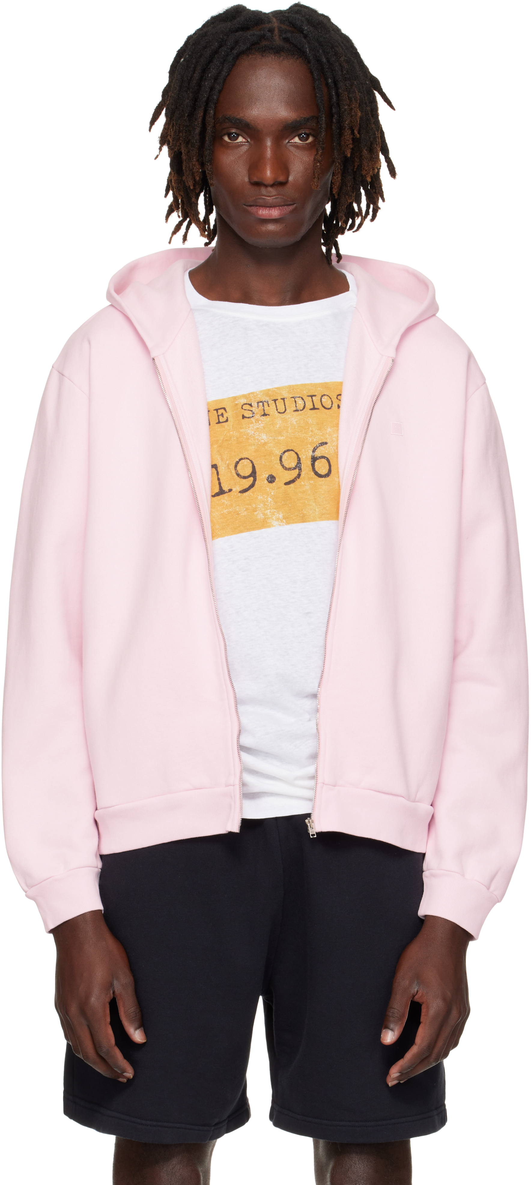 アクネストゥディオス ジップパーカー ピンク Acne Studios: ピンク ジップフーディ | SSENSE 日本