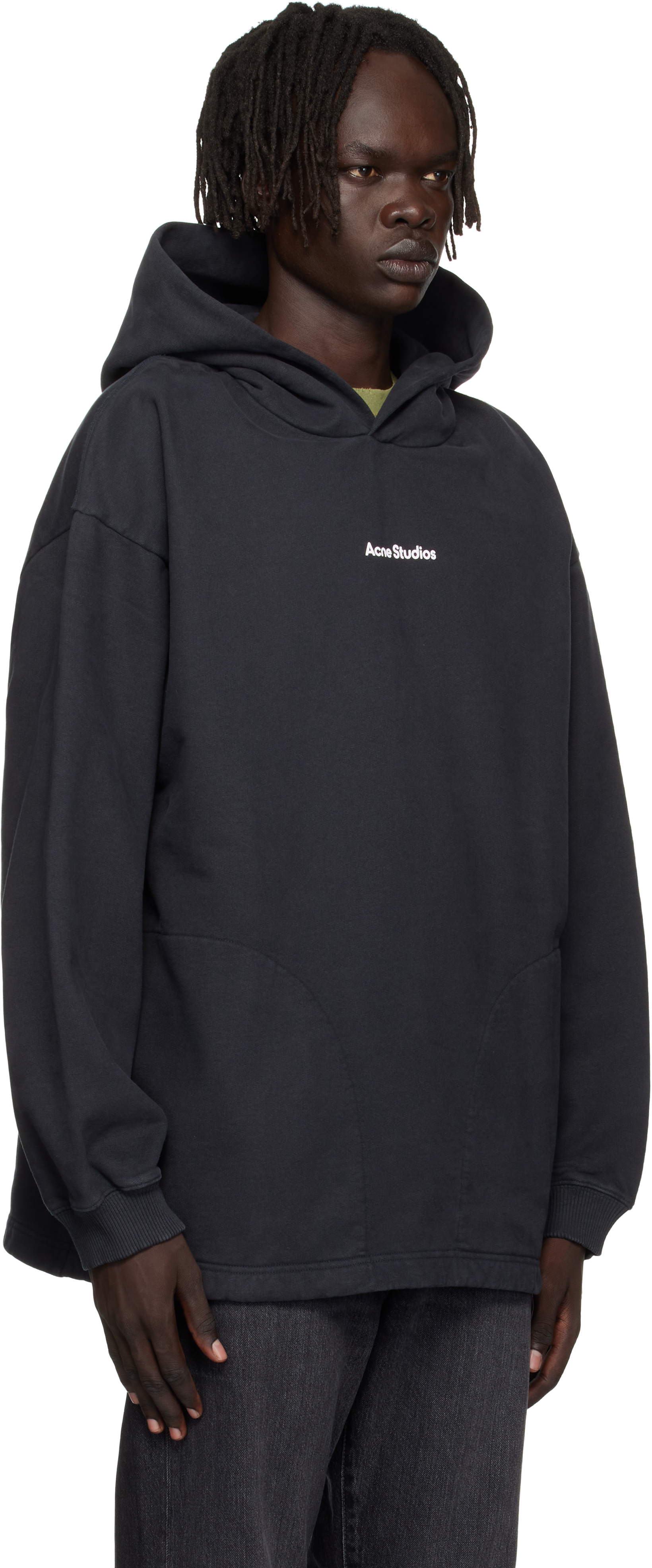 Acne Studios Black Stamp Hoodie In Black
