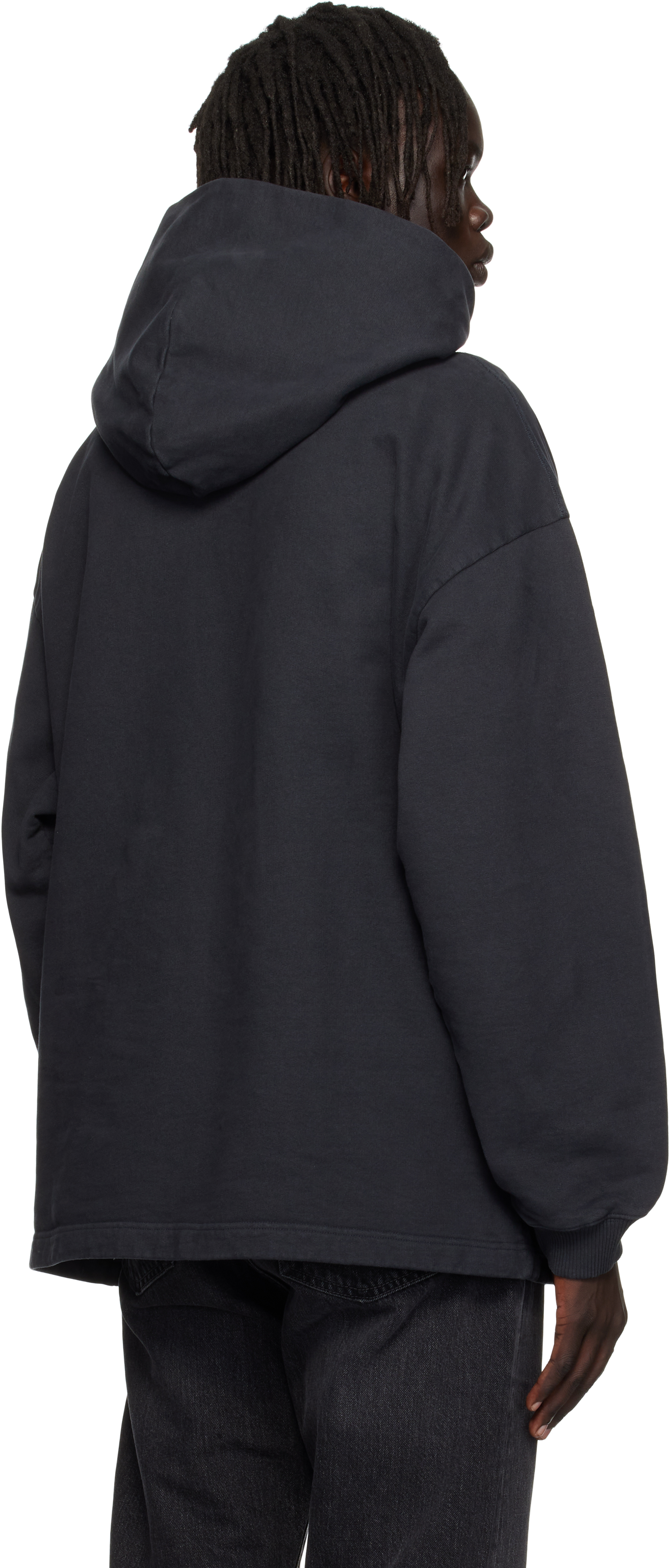 Acne Studios Black Stamp Hoodie In Black