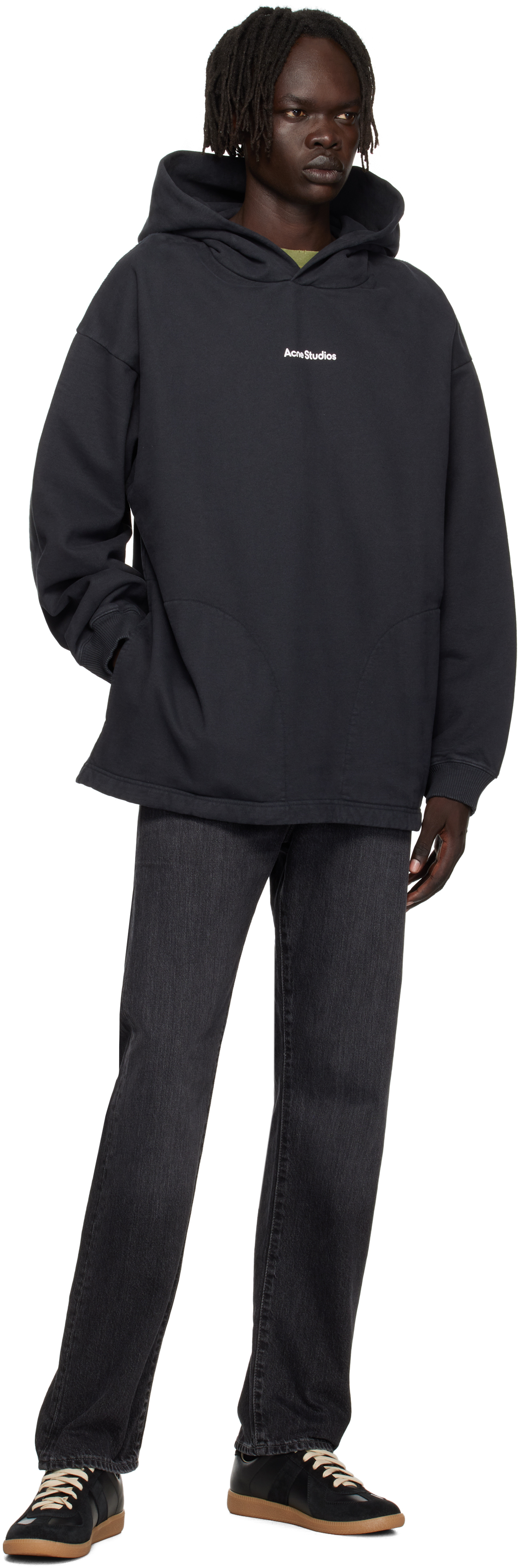 Acne Studios Black Stamp Hoodie In Black