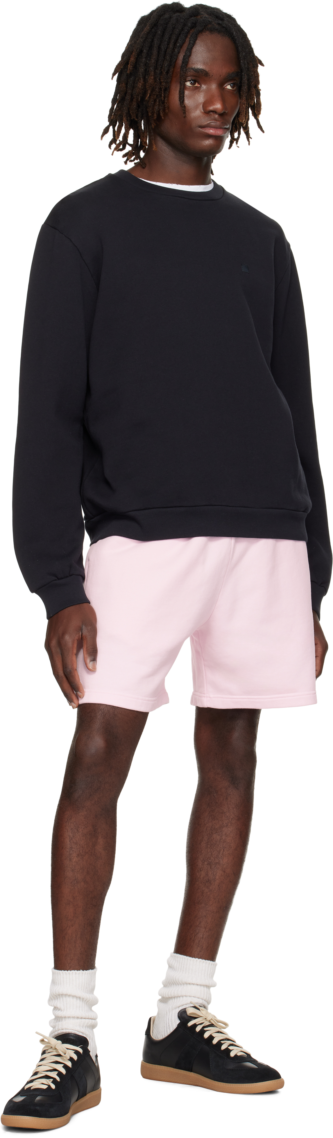 Acne Studios Black Crewneck Fleece Sweatshirt In Blue