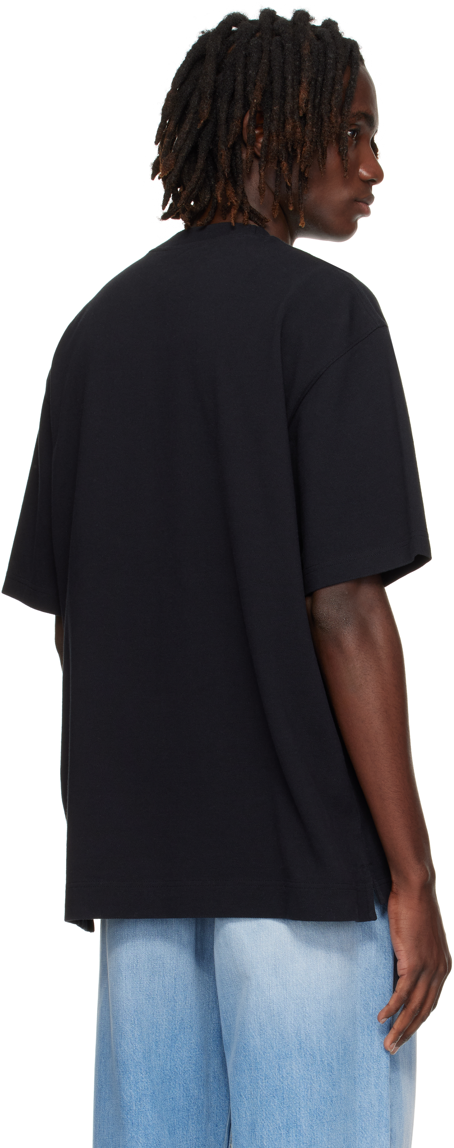 Acne Studios Tourist Logo Embroidered Cotton T-shirt In Black