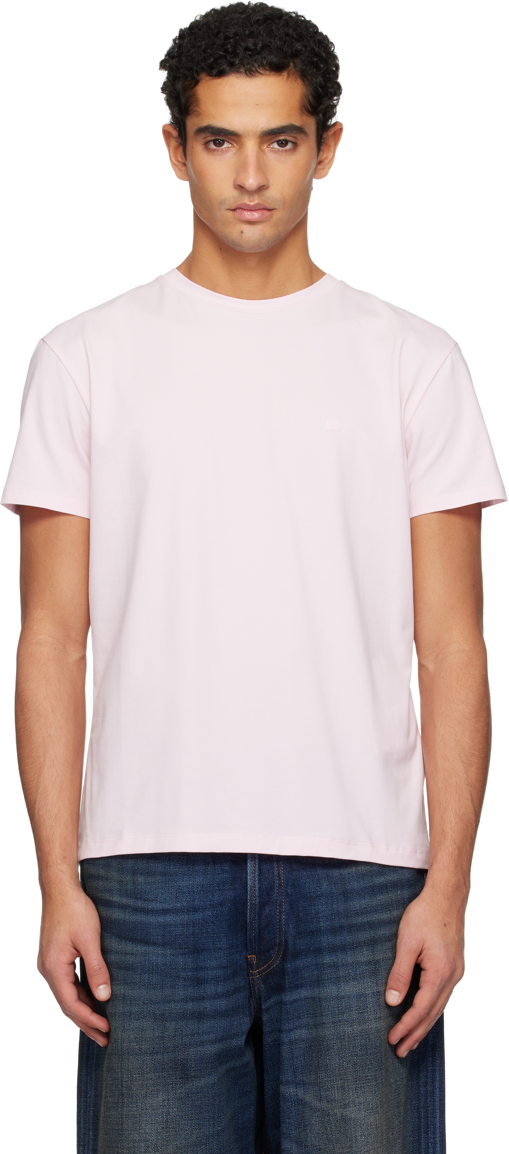 Acne Studios Pink Regular Fit T-shirt In White