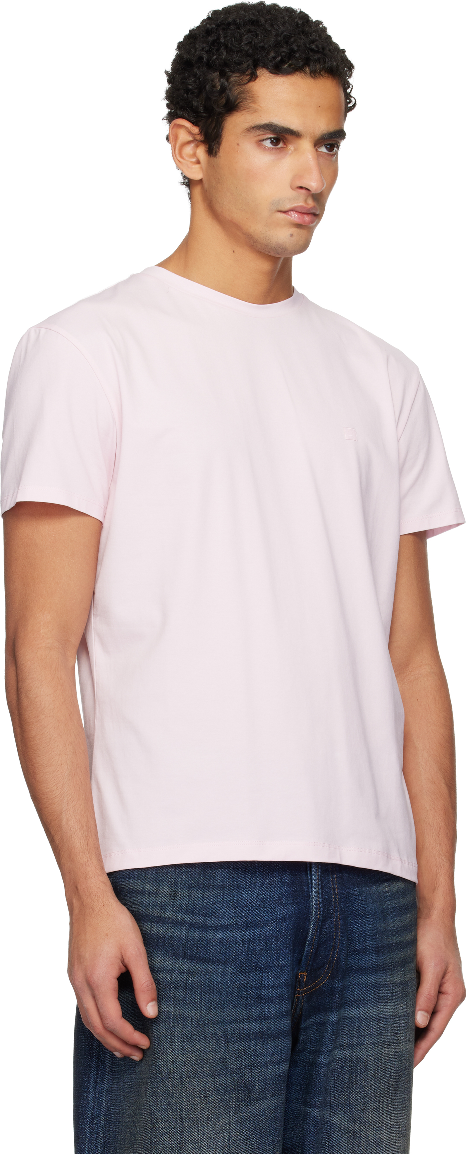 Acne Studios Pink Regular Fit T-shirt In White
