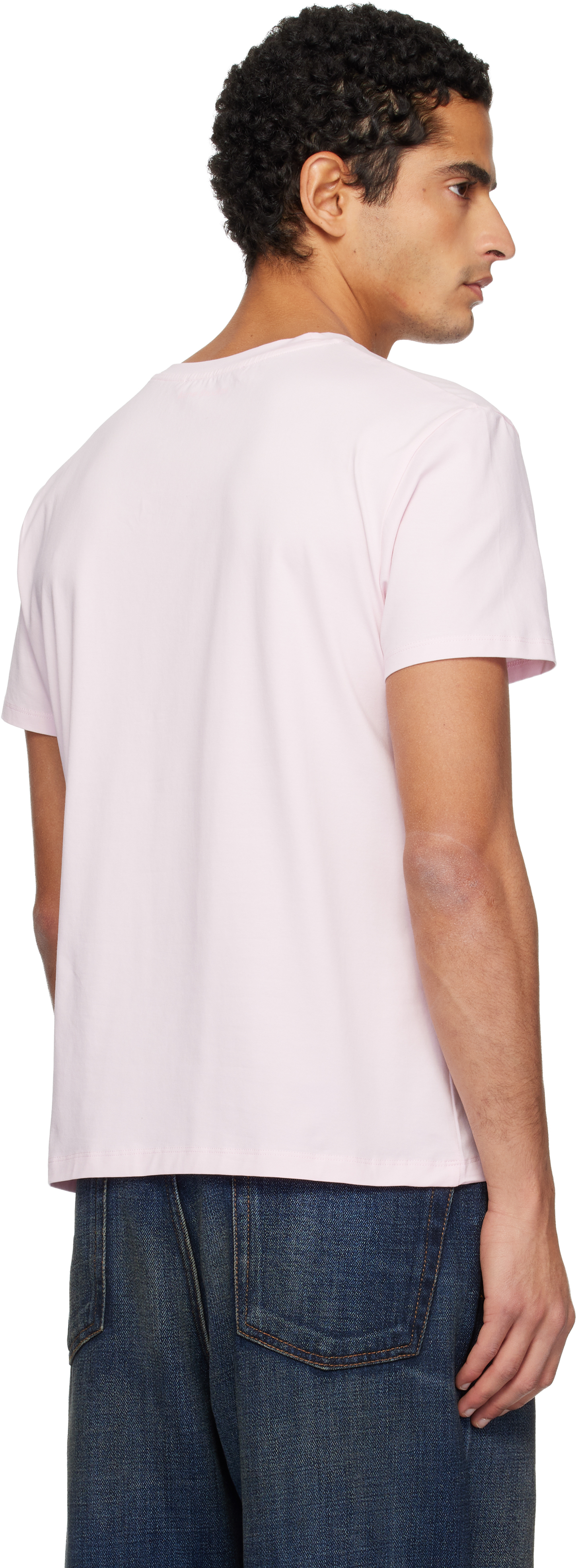 Acne Studios Pink Regular Fit T-shirt In White