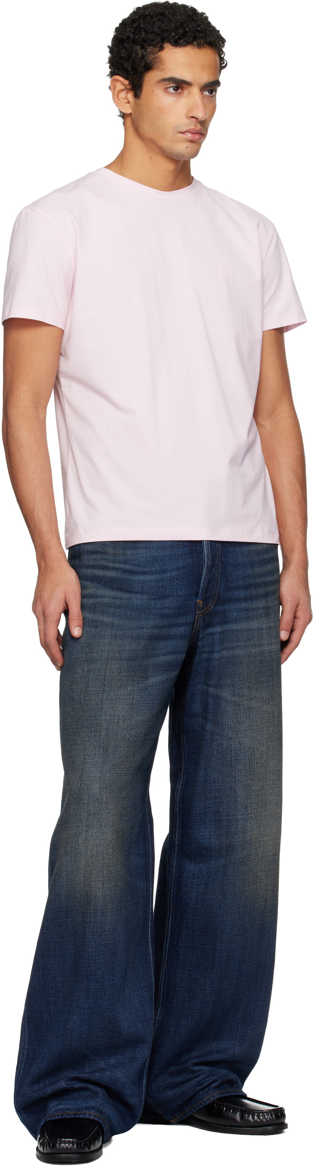 Acne Studios Pink Regular Fit T-shirt In White