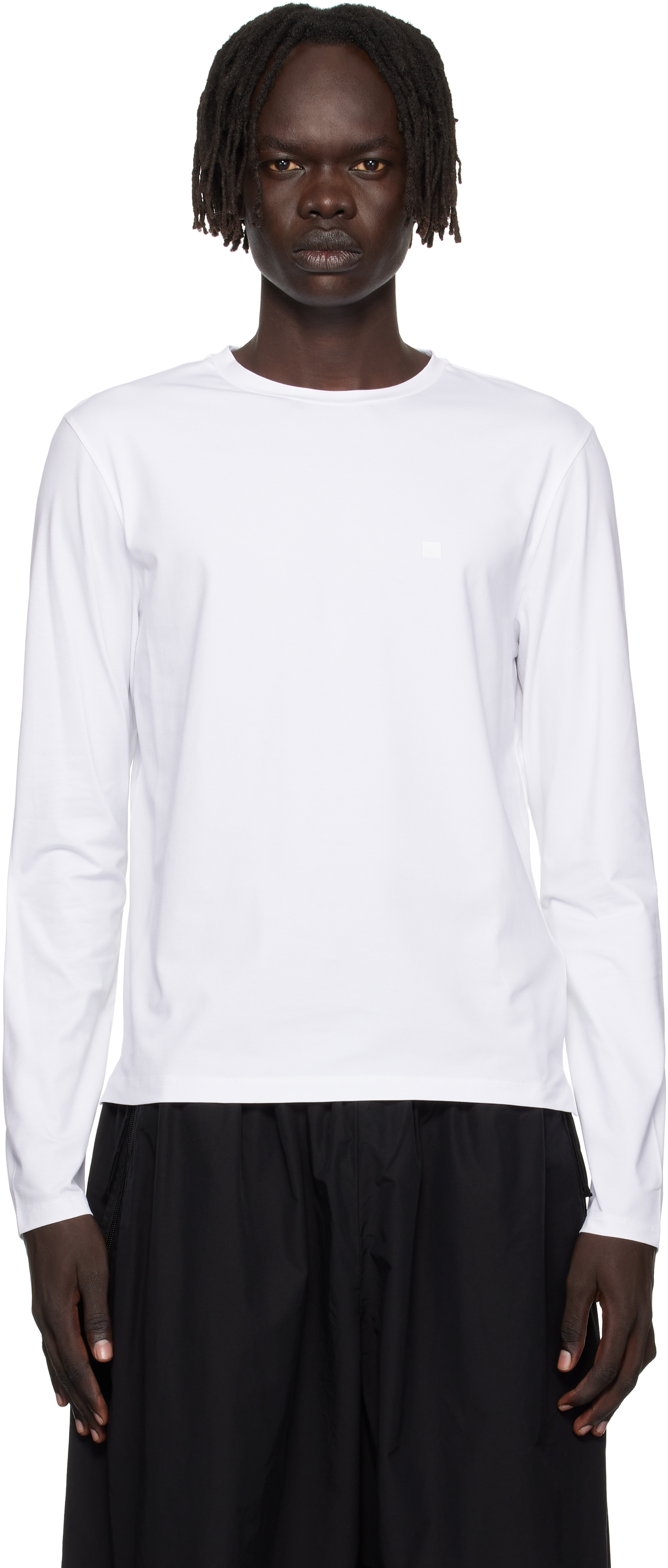 Acne Studios: White Long Sleeve Regular Fit T-shirt | SSENSE