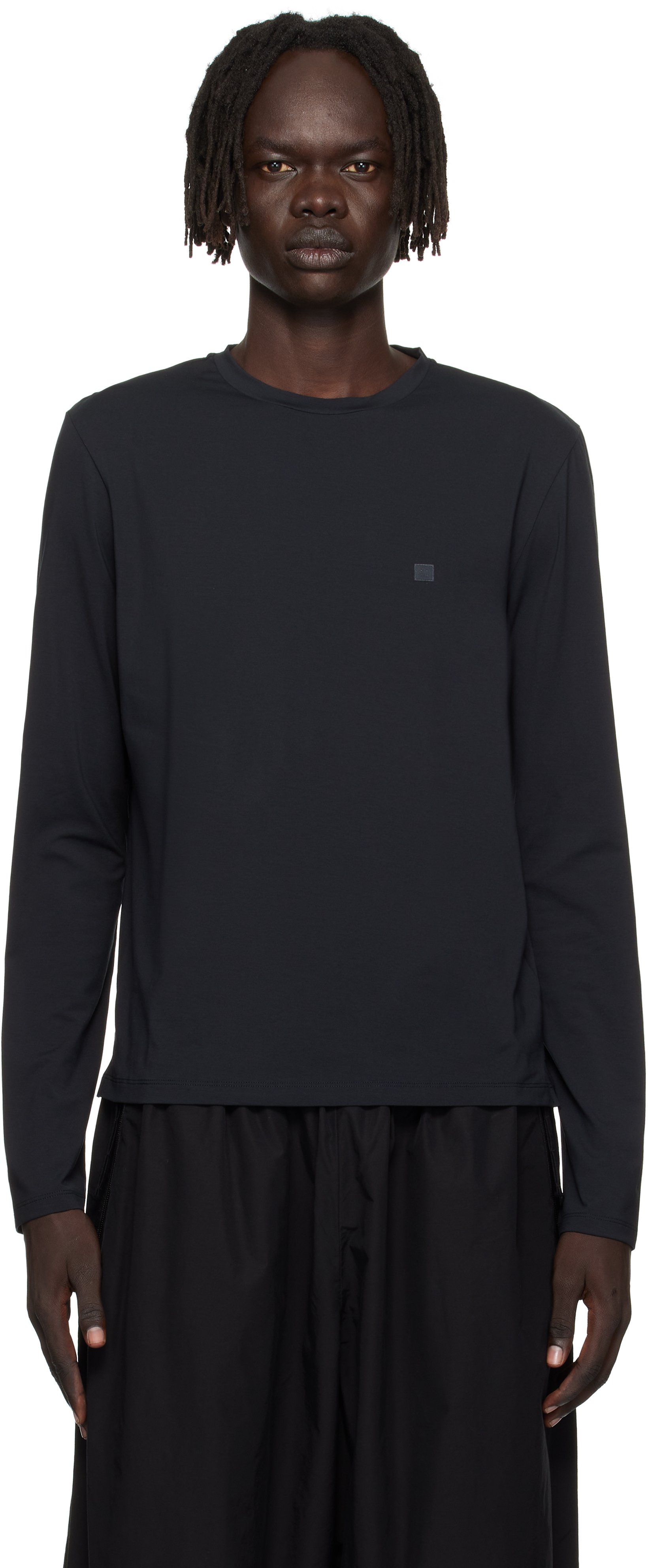 【Acne Studios】レギュラーフィット 長袖Tシャツ Acne Studios: ブラック レギュラーフィット 長袖Tシャツ