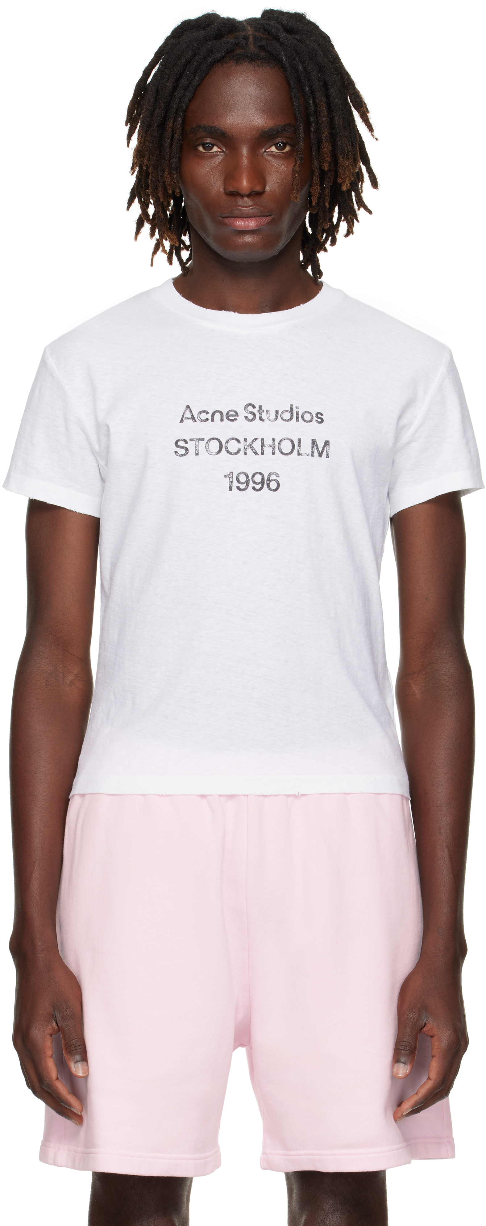 Acne Studios: Off-White Logo T-shirt | SSENSE