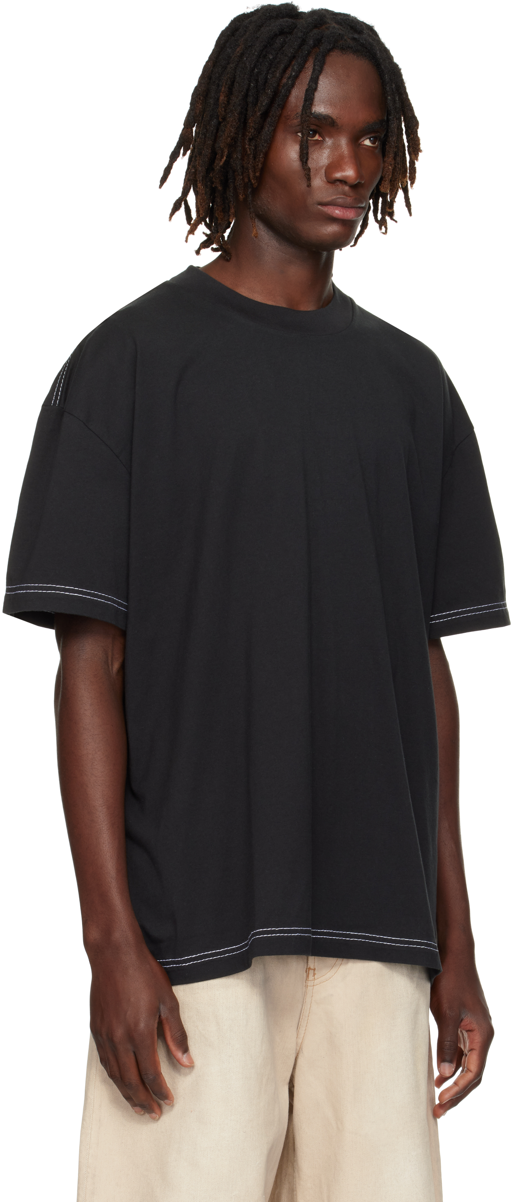 Acne Studios Eresa U Autograph Logo Embroidered T-shirt In Black