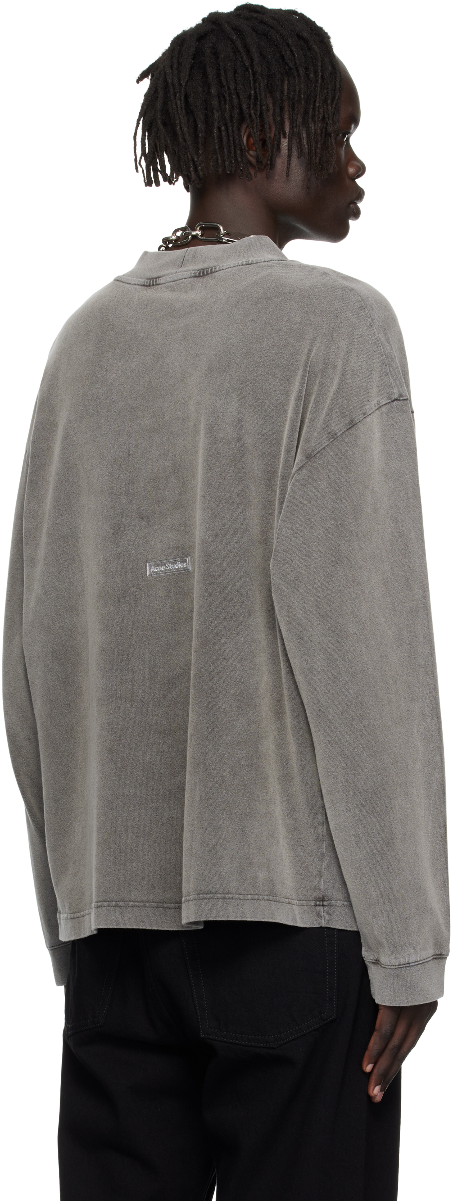 Acne Studios Gray Crew Neck Relaxed Fit Sweatshirt In Multi