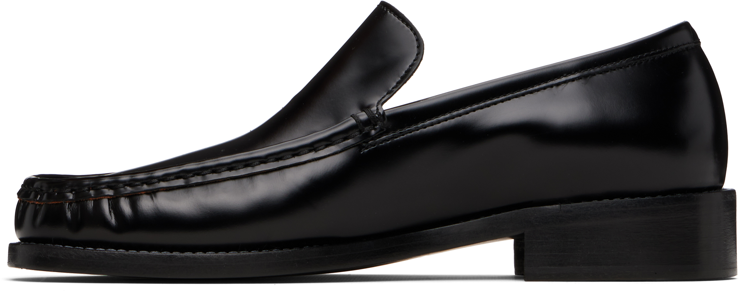 Acne Studios Black Leather Loafers In Black