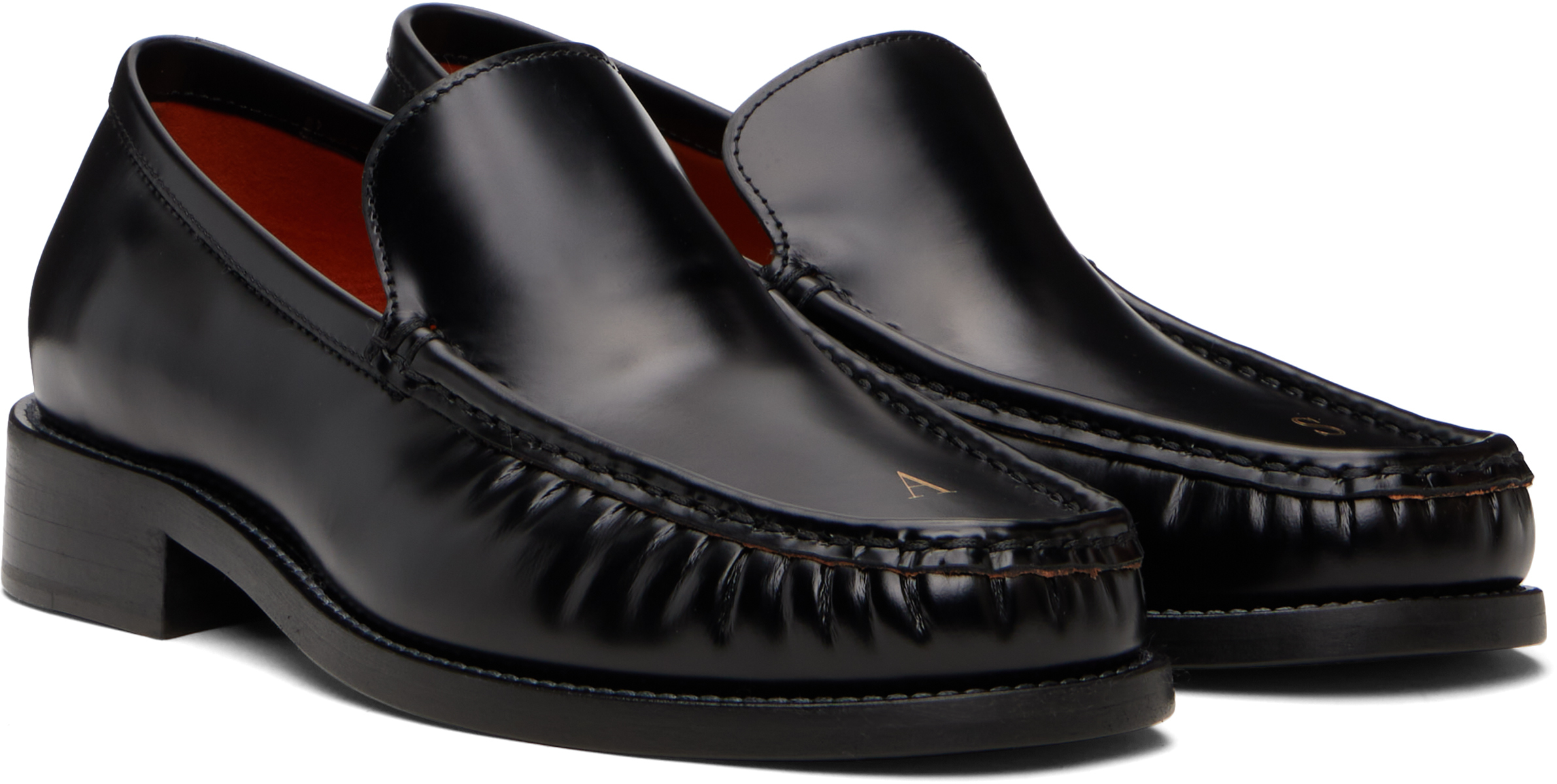 Acne Studios Black Leather Loafers In Black