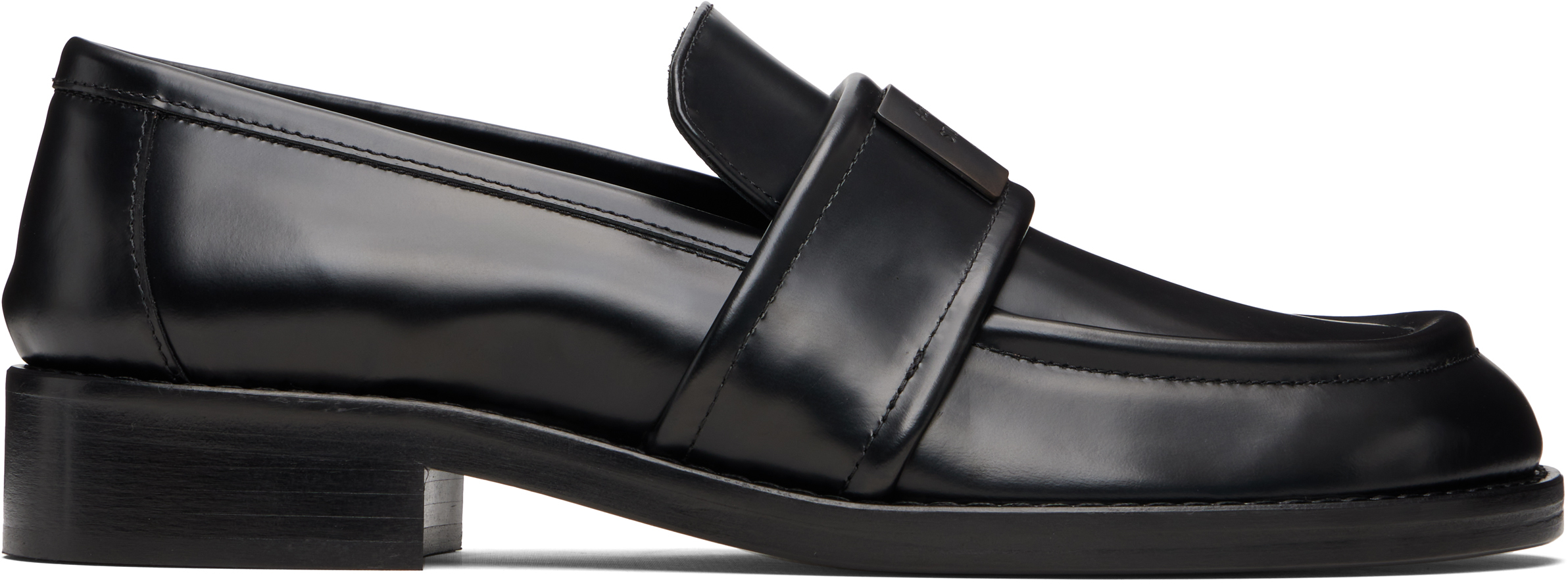 Acne Studios Black Vintage Leather Loafers In Black