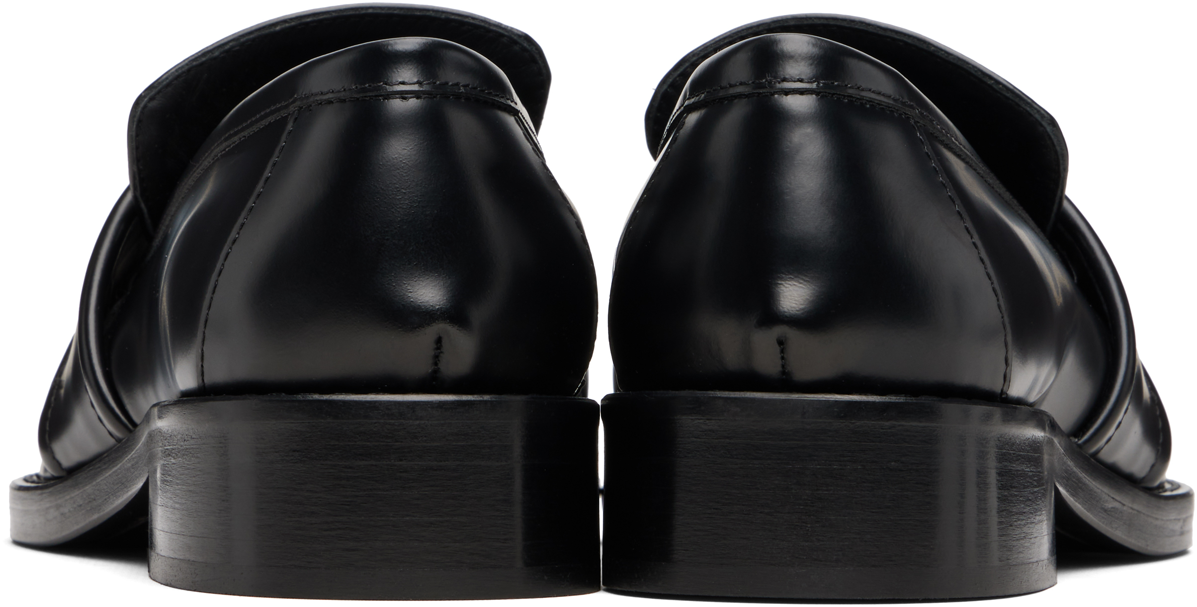 Acne Studios Black Vintage Leather Loafers In Black