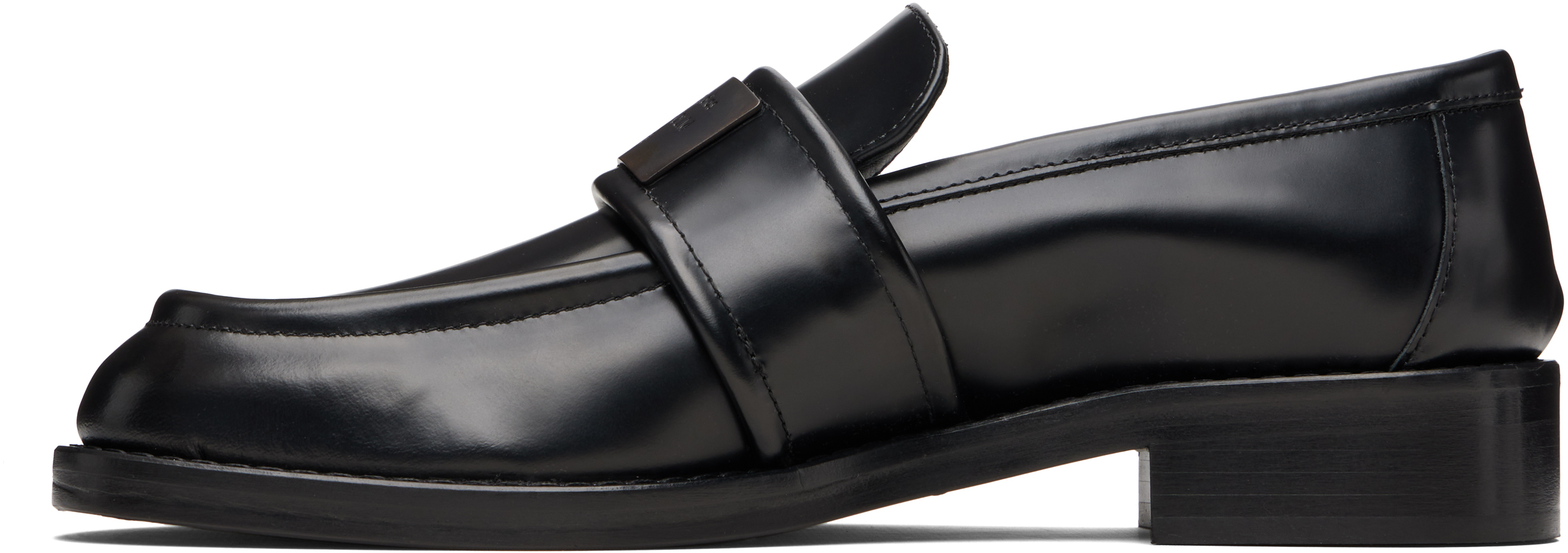 Acne Studios Black Vintage Leather Loafers In Black