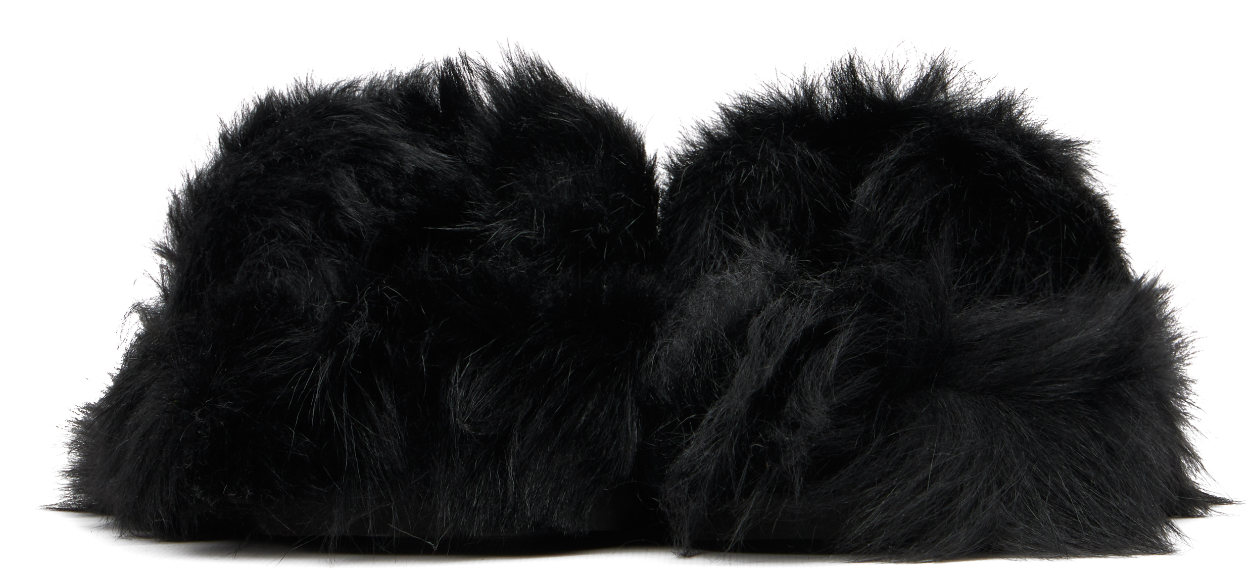 Acne Studios Black Shearling Sandals In Black