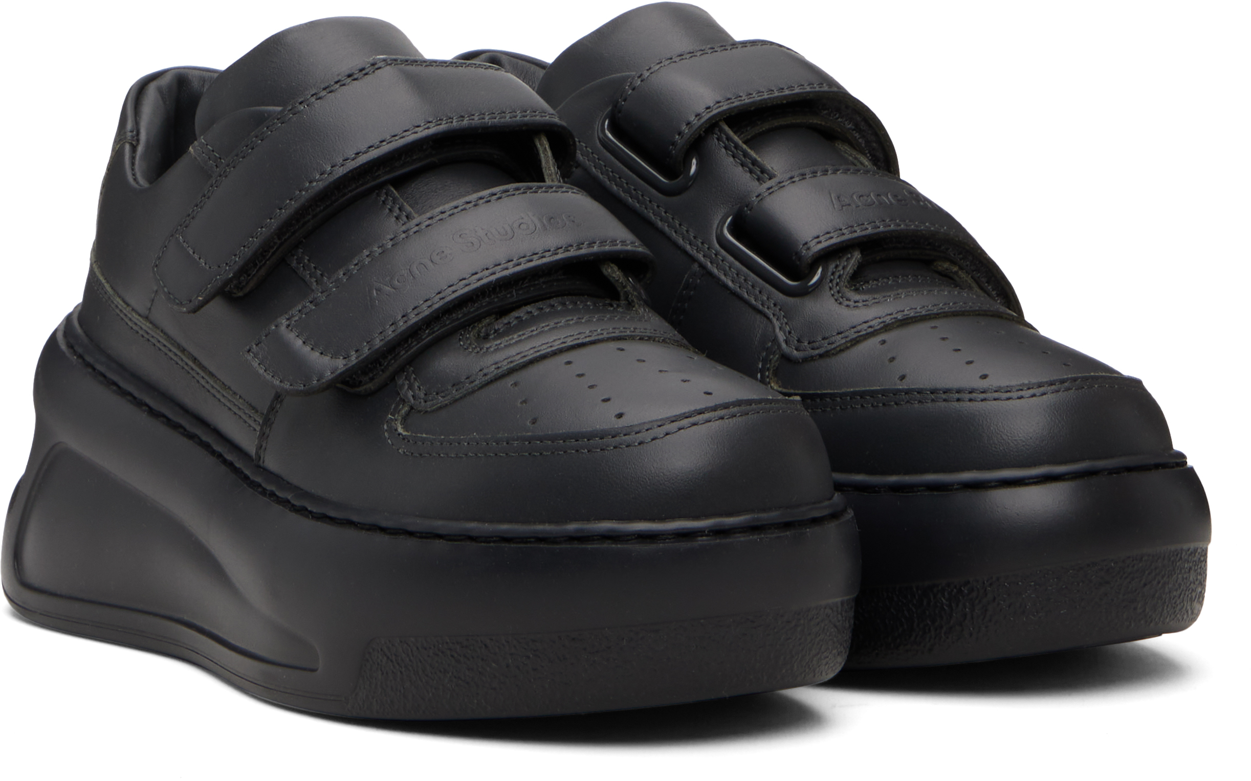 Acne Studios Gray Velcro Strap Platform Sneakers