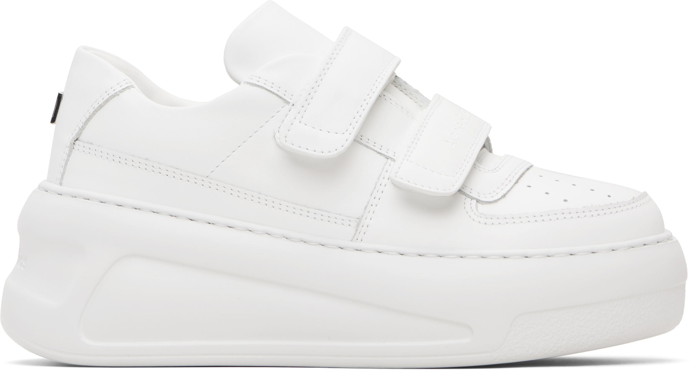 Acne Studios White Velcro Strap Platform Sneakers