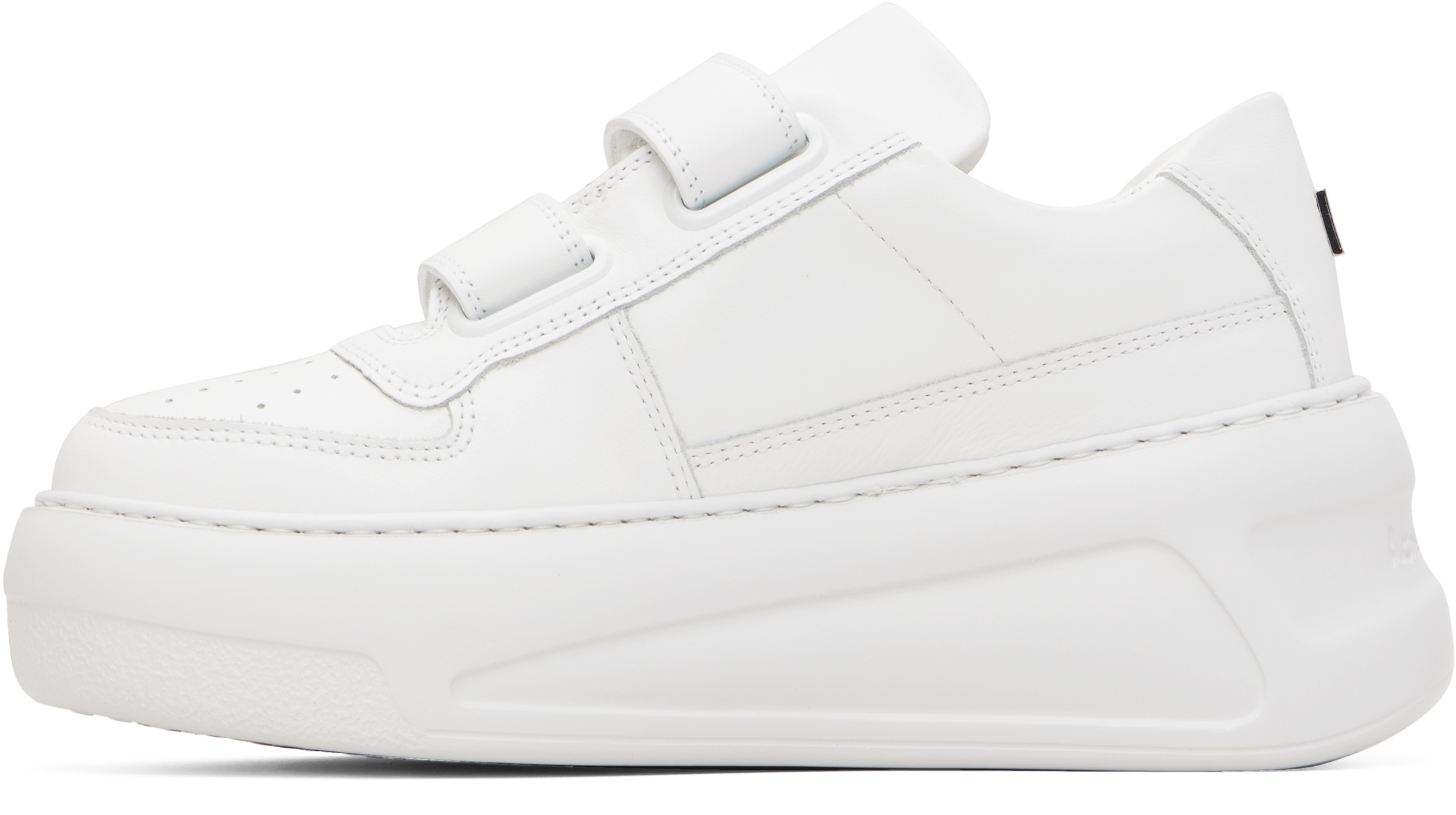 Acne Studios White Velcro Strap Platform Sneakers