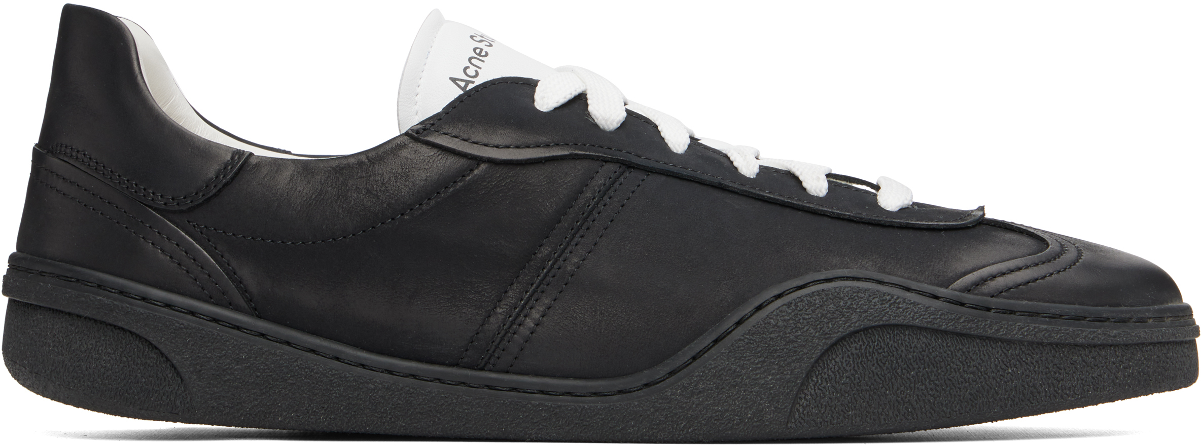 Acne Studios: Black Lace-Up Sneakers | SSENSE