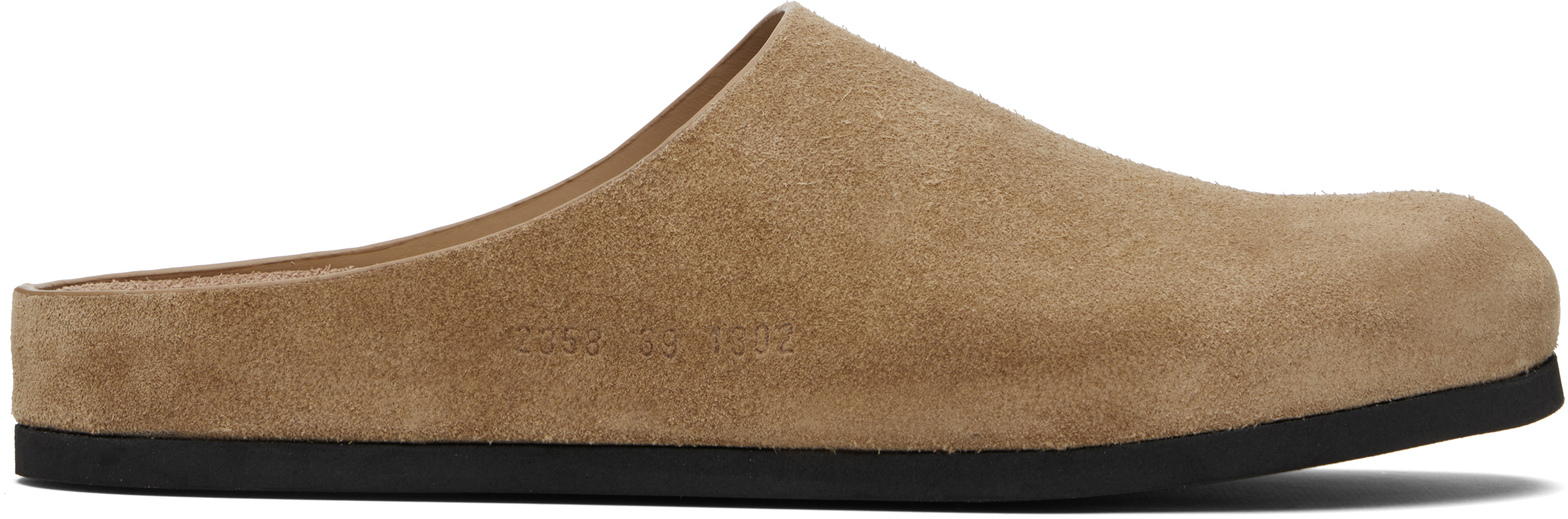 Common Projects Tan Suede Clog Loafers