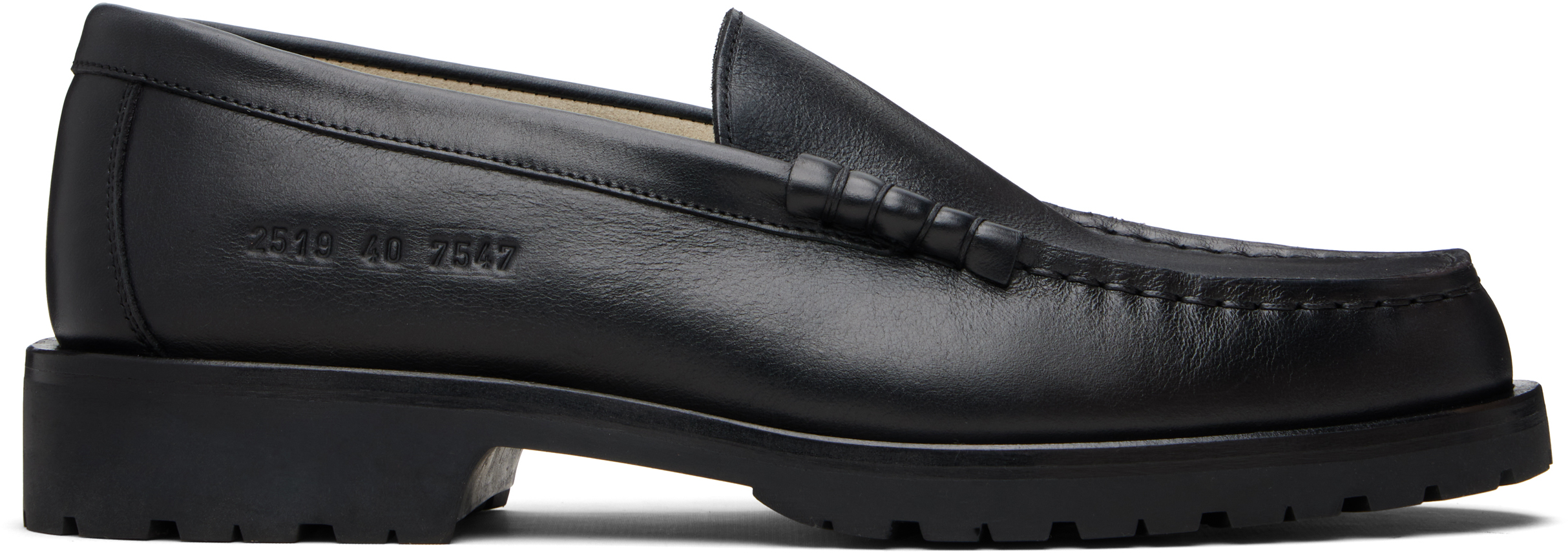 Black Leather Chunky Loafers by Common Projects on Sale display picture 1