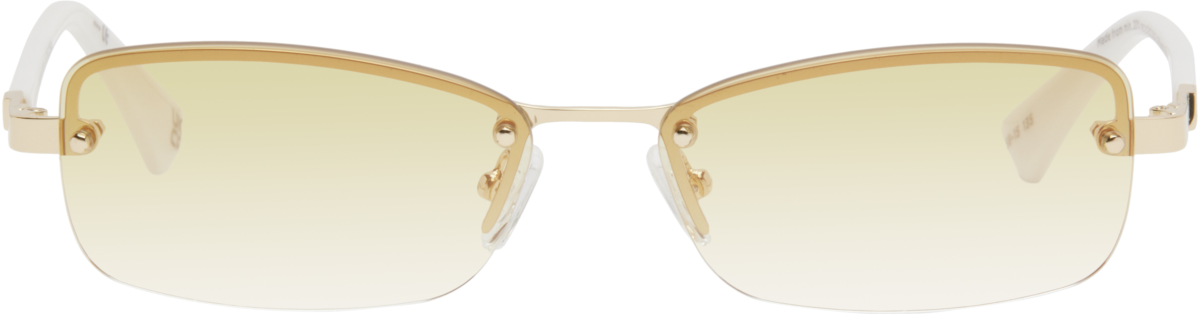 Le Specs Gold & White Enigmatic Sunglasses