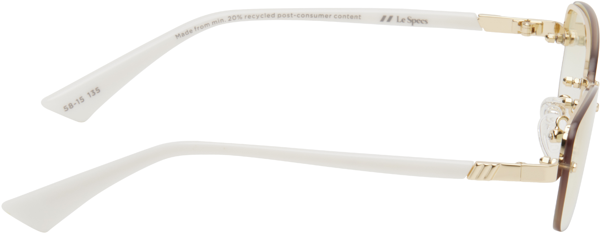 Le Specs Gold & White Enigmatic Sunglasses