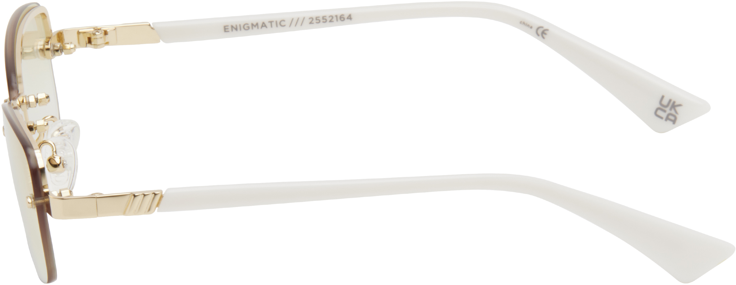 Le Specs Gold & White Enigmatic Sunglasses