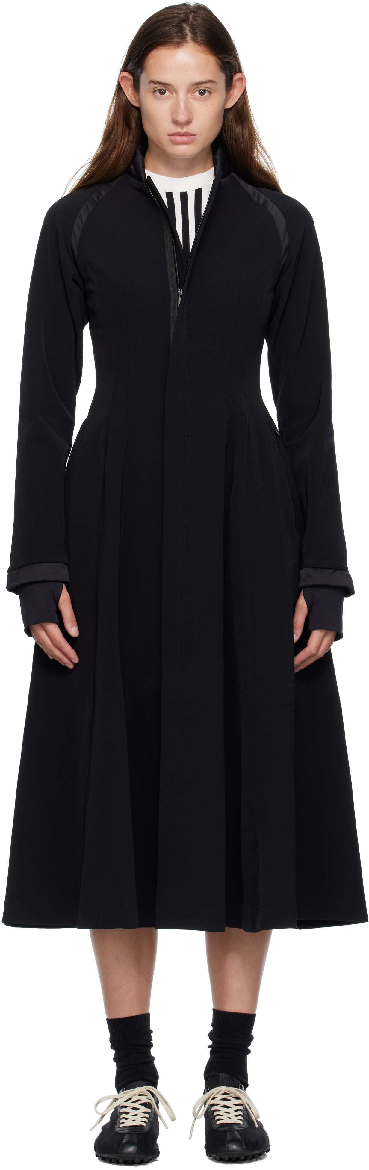 Y-3 Black Padded Midi Dress In Black