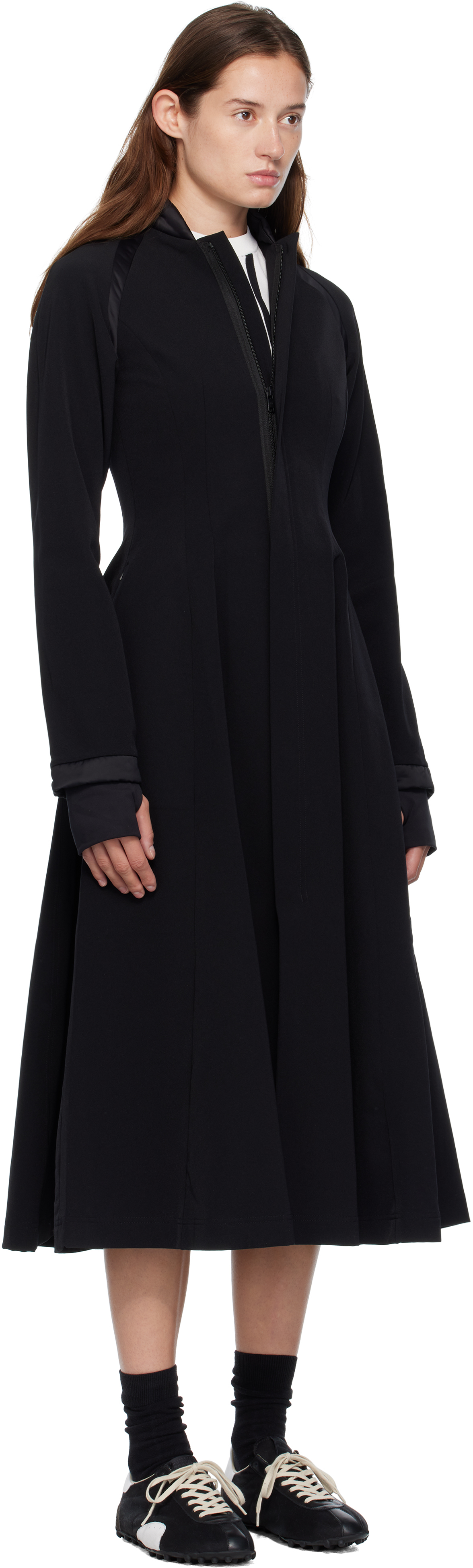 Y-3 Black Padded Midi Dress In Black