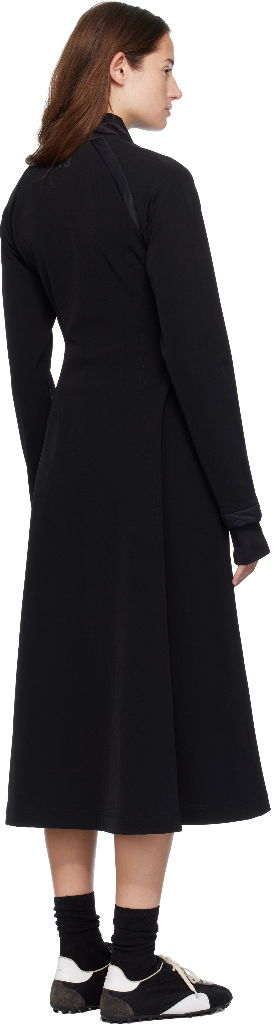 Y-3 Black Padded Midi Dress In Black