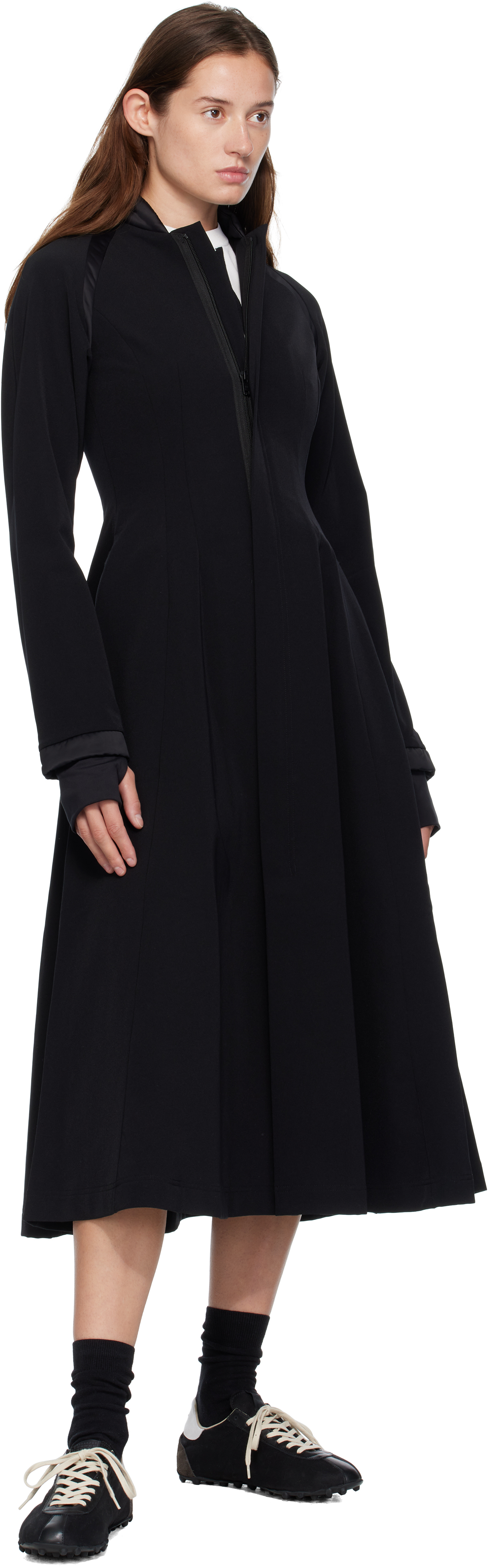 Y-3 Black Padded Midi Dress In Black