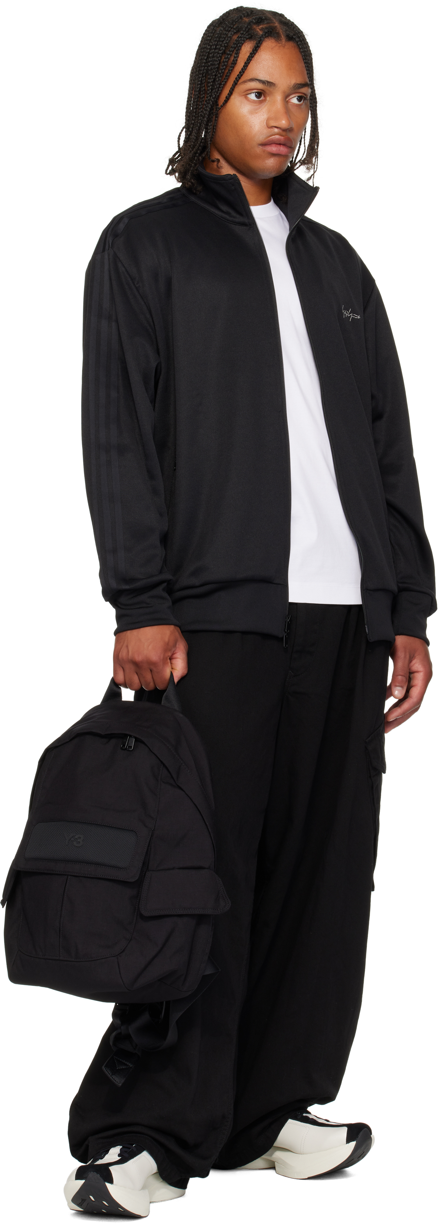 Y-3 Adidas Nylon Backpack In Black