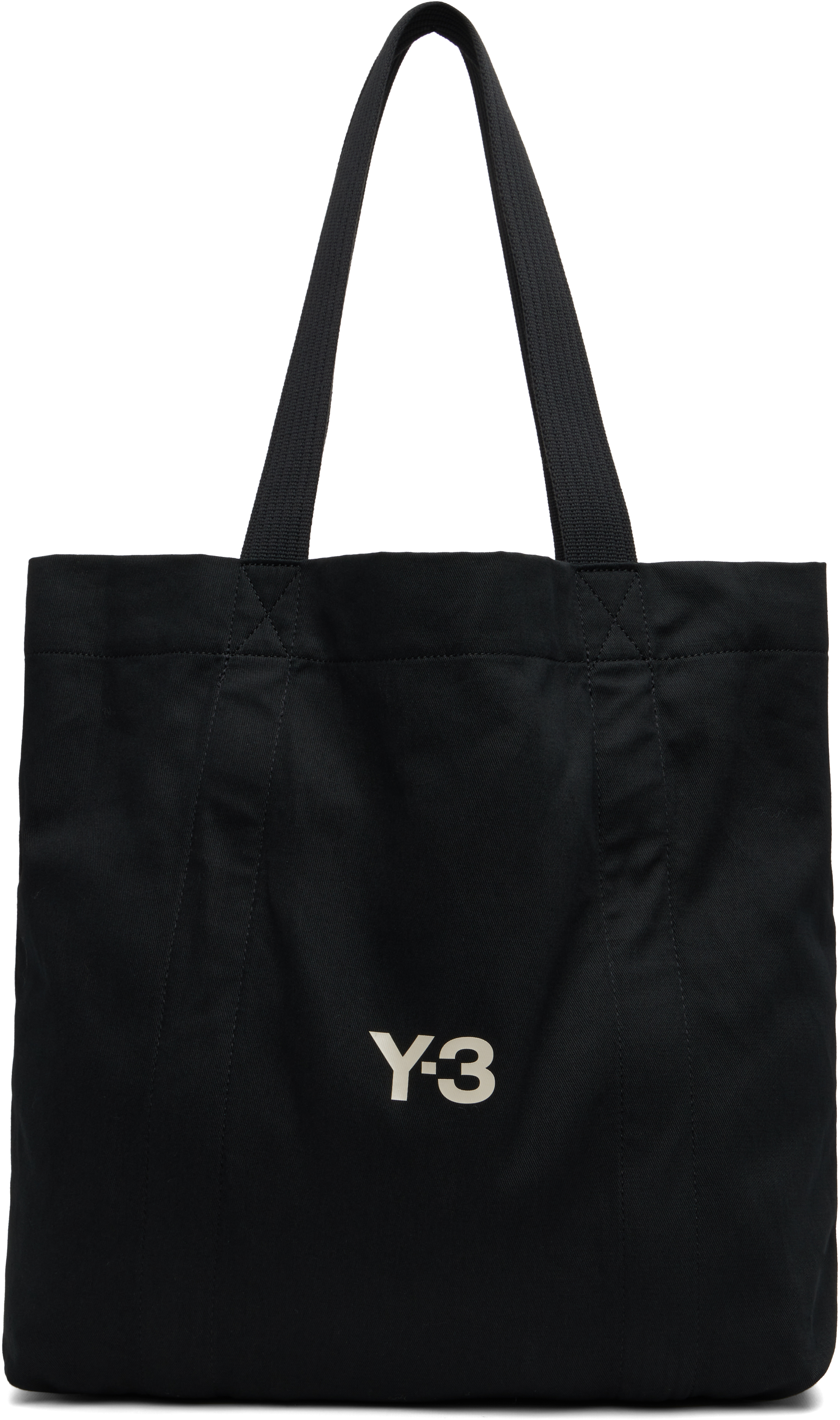 Y-3 Adidas Y 3 Black Cotton Tote Bag With Logo In Black