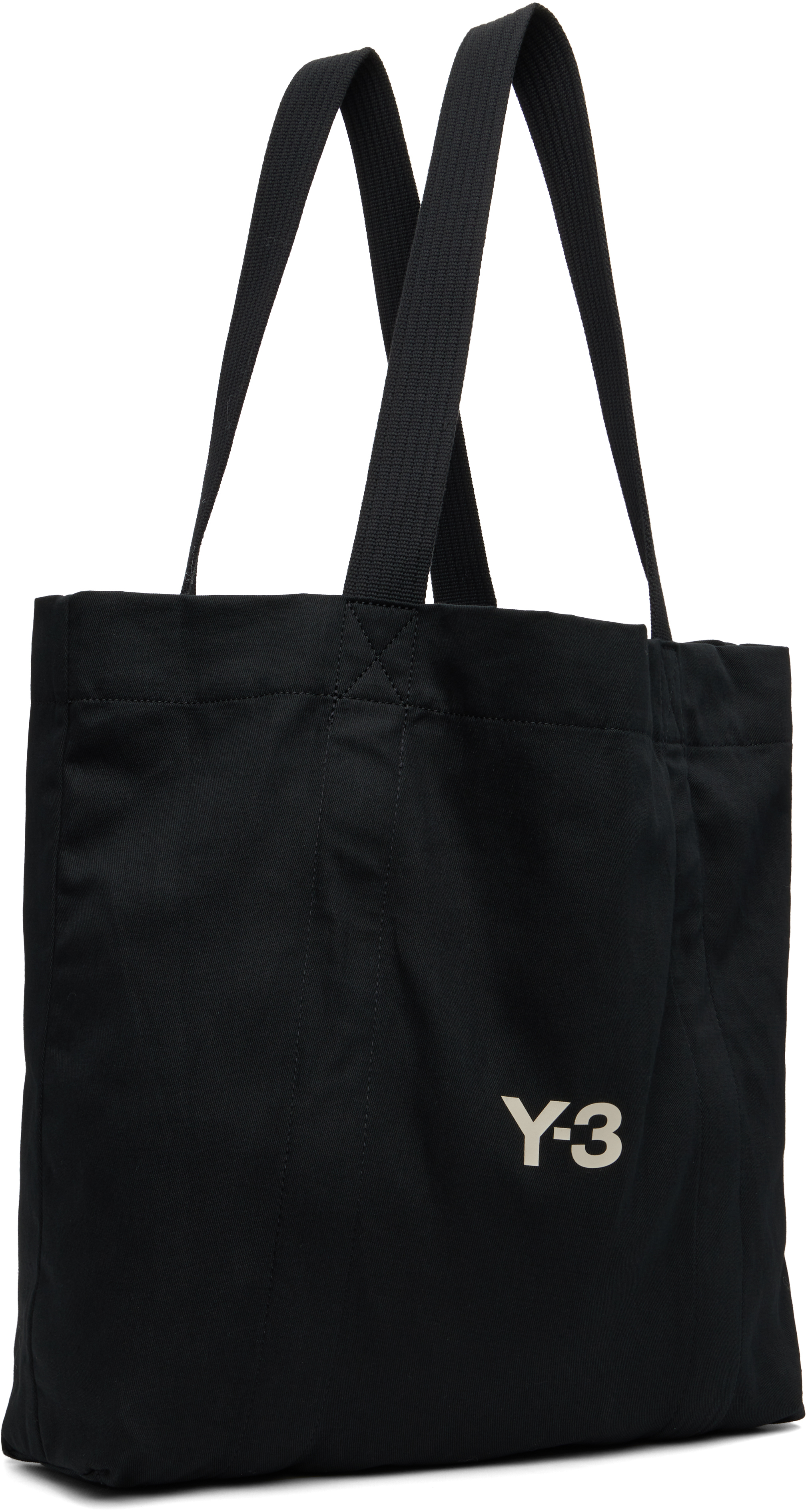 Y-3 Adidas Y 3 Black Cotton Tote Bag With Logo In Black