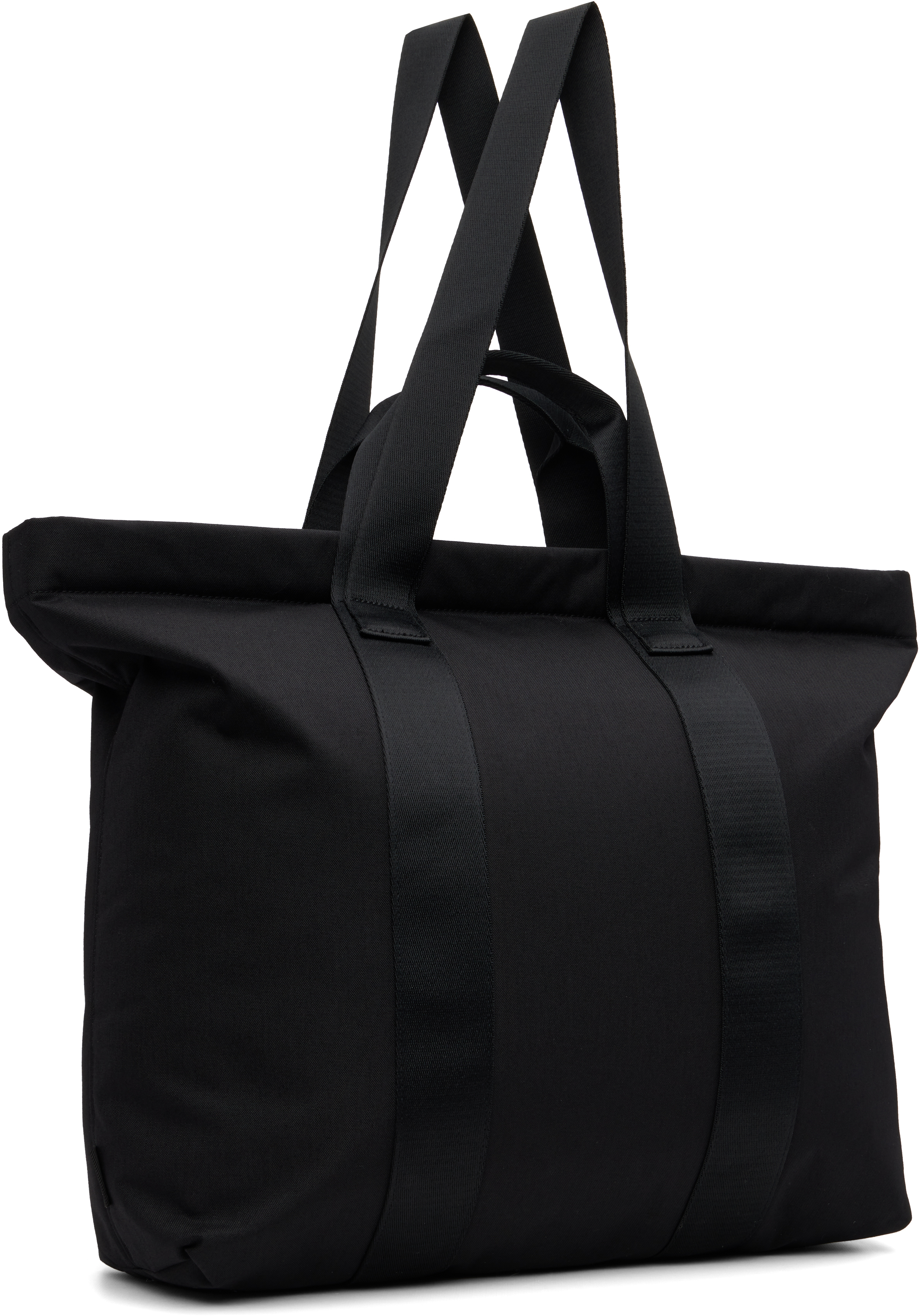 Y-3 Spacious Tote Bag With Leather Straps And Embossed Logo In Black