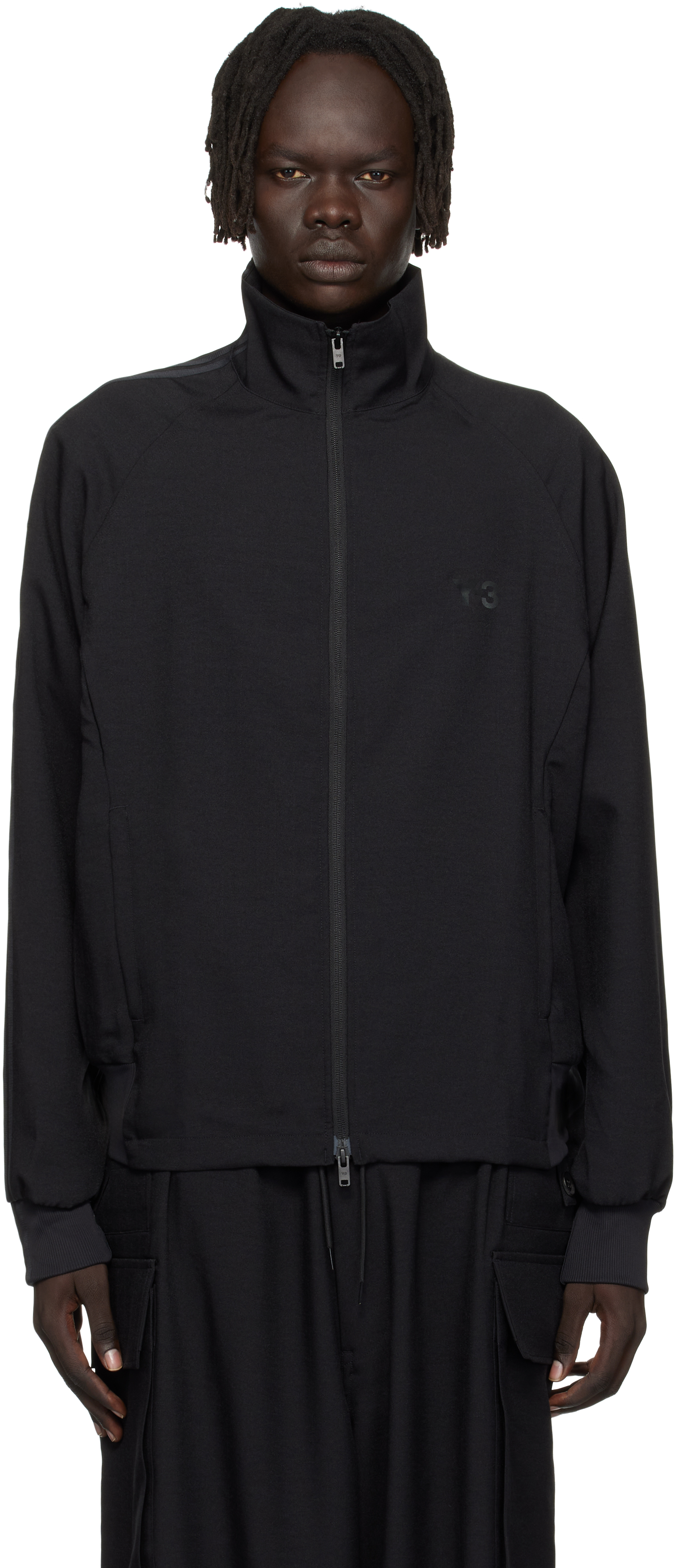 Y-3 Black Sport Uniform Track Jacket In Black