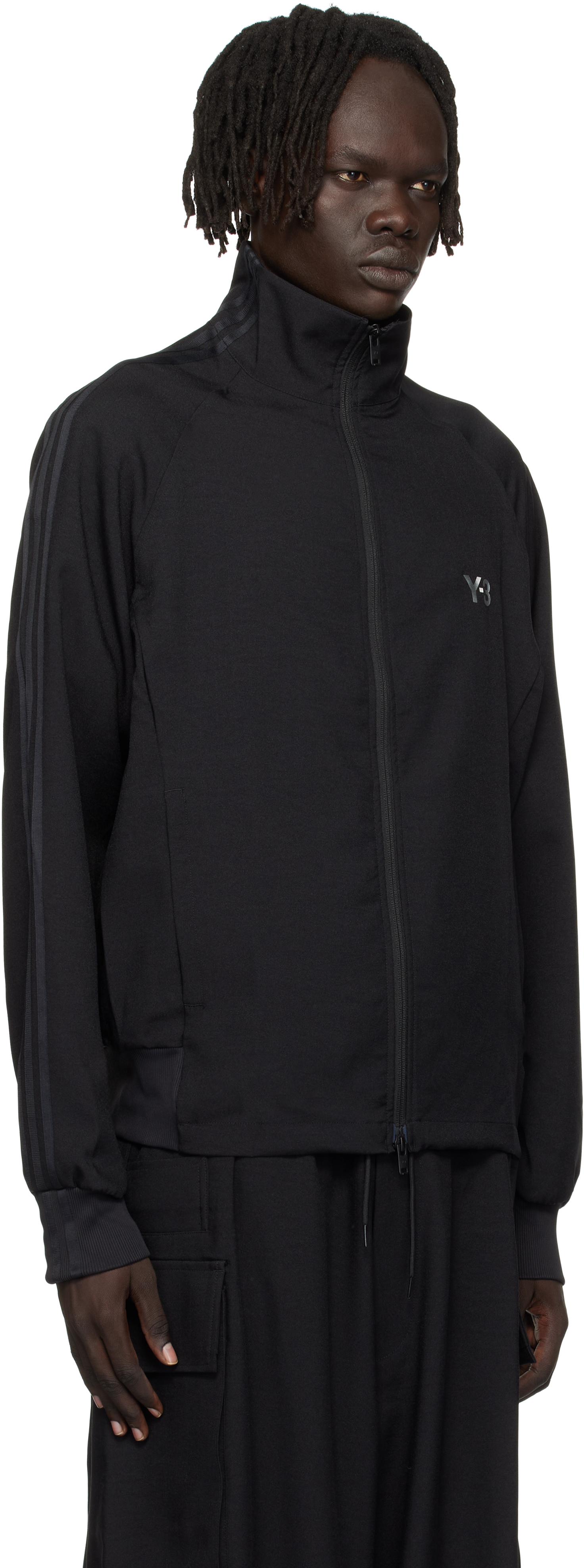 Y-3 Black Sport Uniform Track Jacket In Black