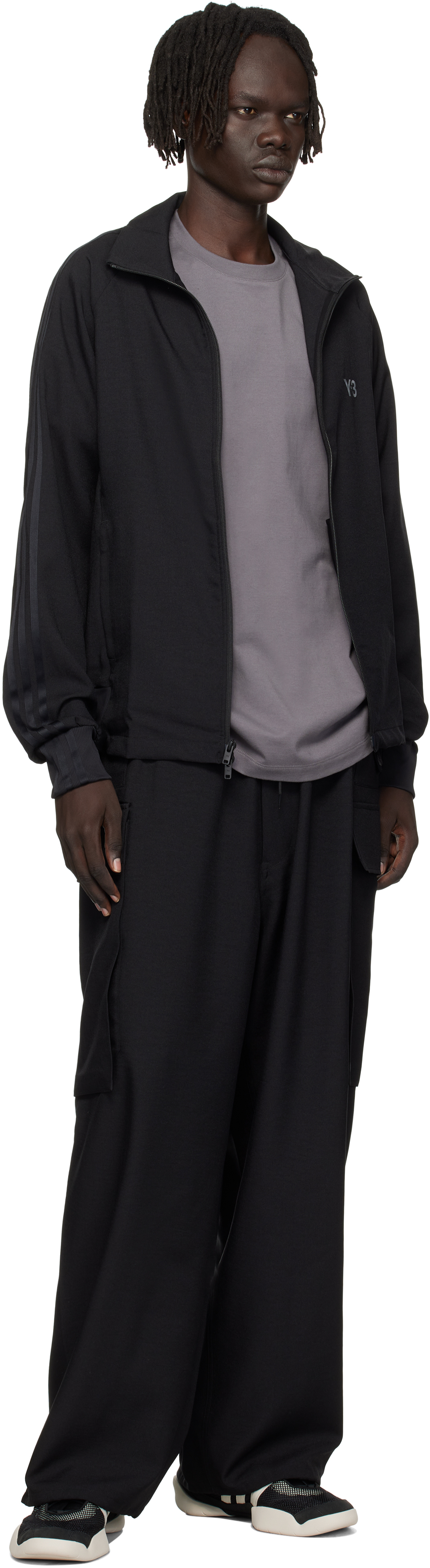 Y-3 Black Sport Uniform Track Jacket In Black