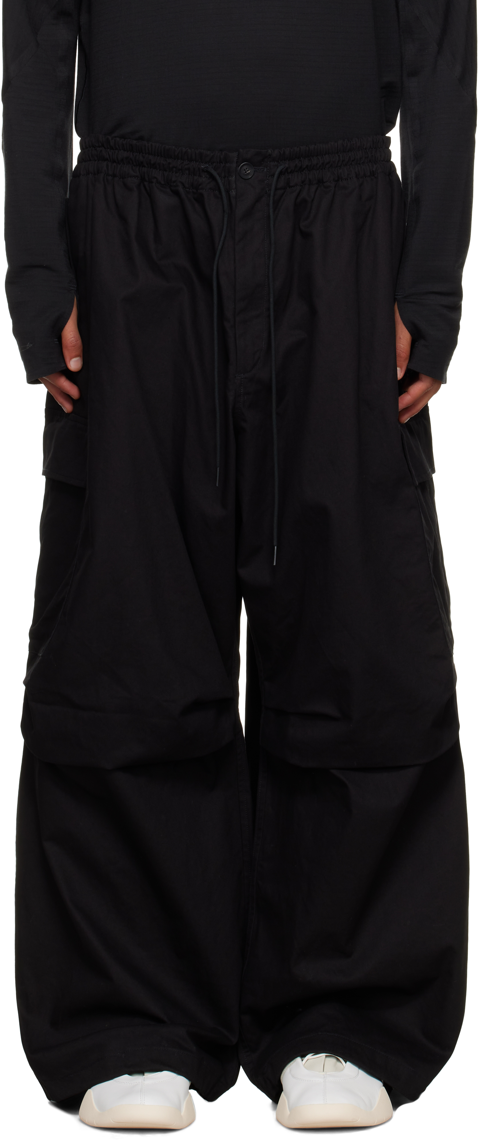 Y-3 Black Ut Twill Cargo Pants In Brown
