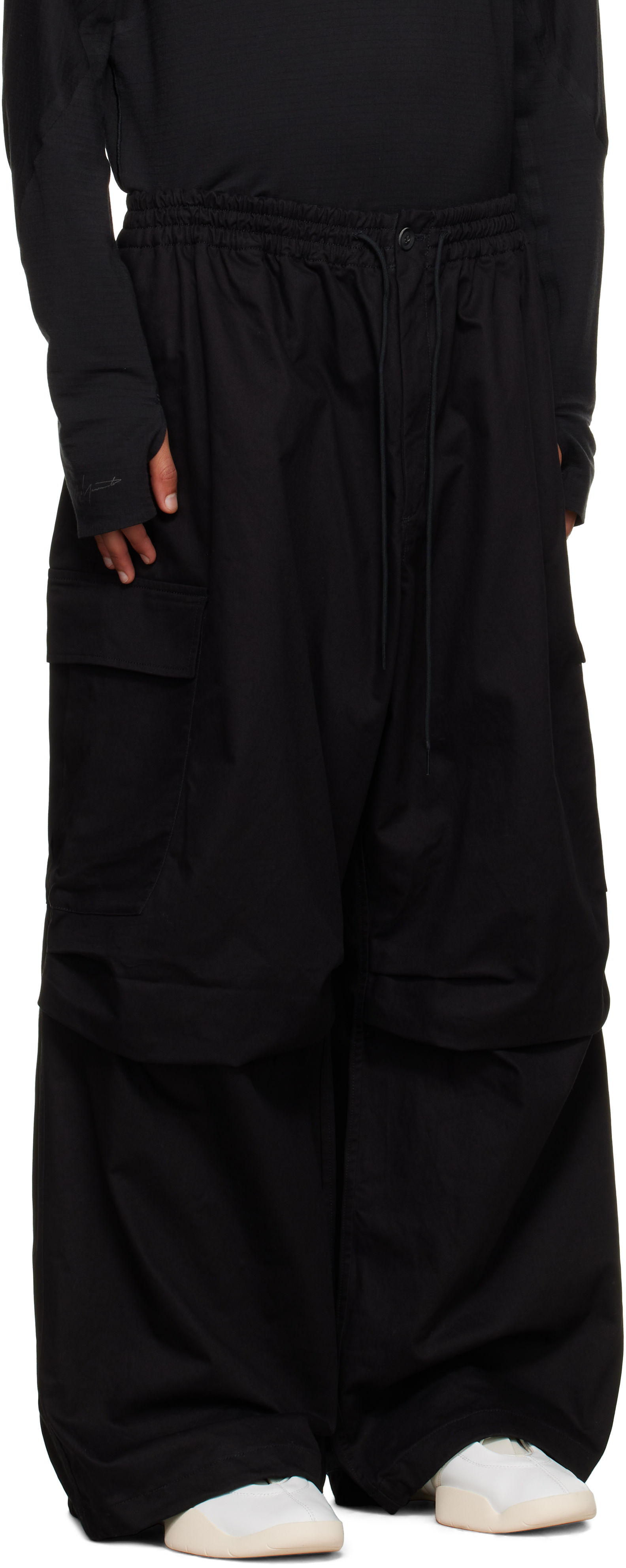 Y-3 Black Ut Twill Cargo Pants In Brown