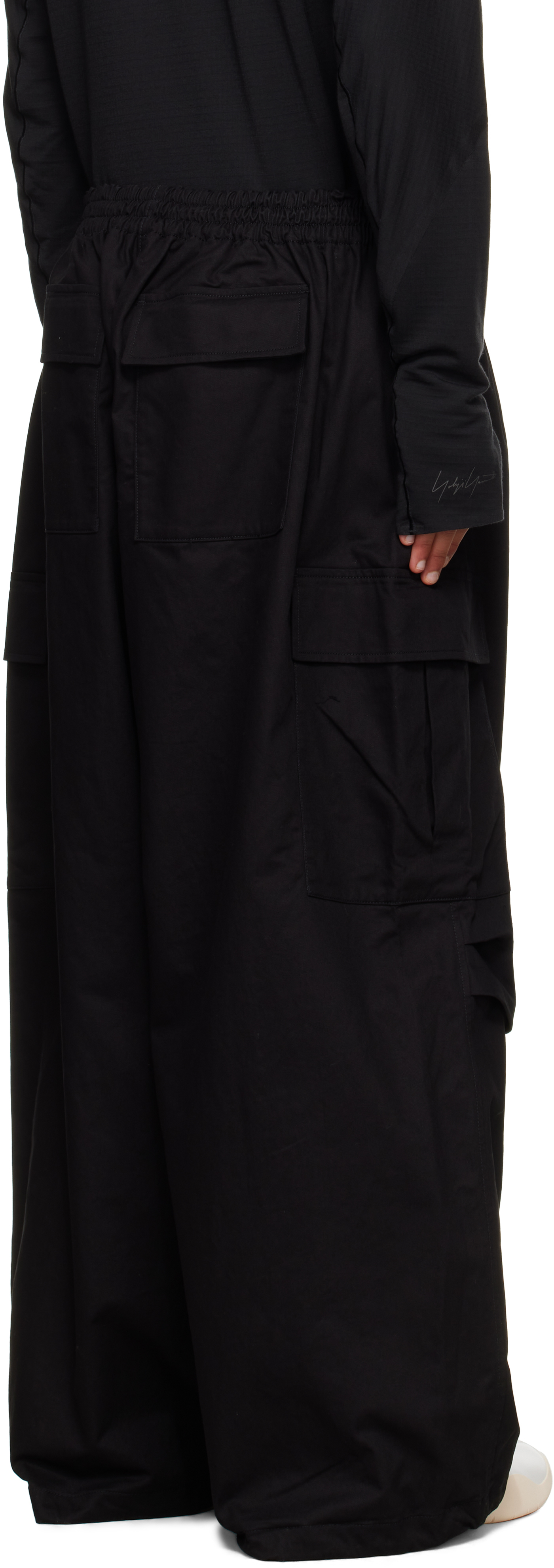 Y-3 Black Ut Twill Cargo Pants In Brown