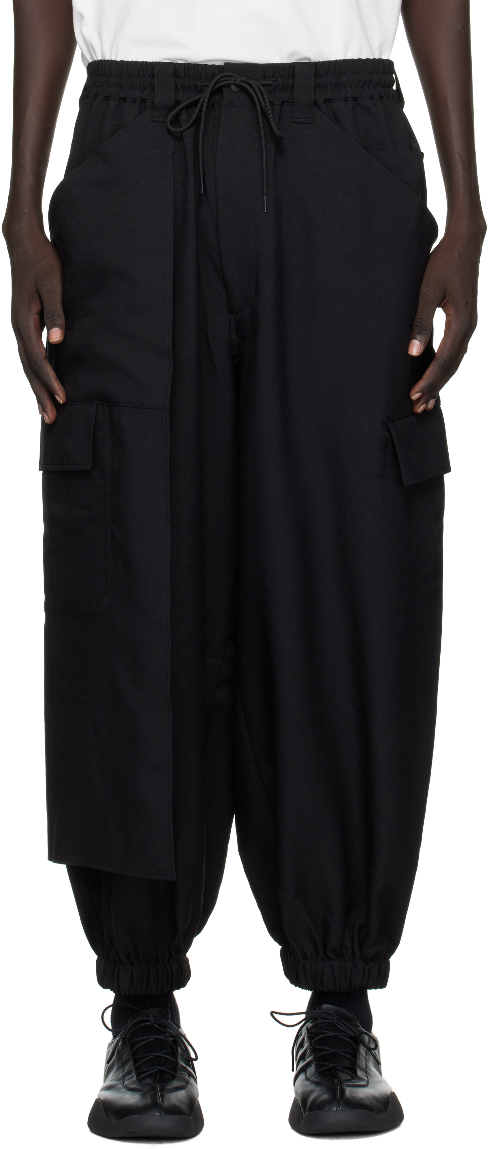 Black Sport Uniform Cuffed Cargo Pants by Y-3 on Sale