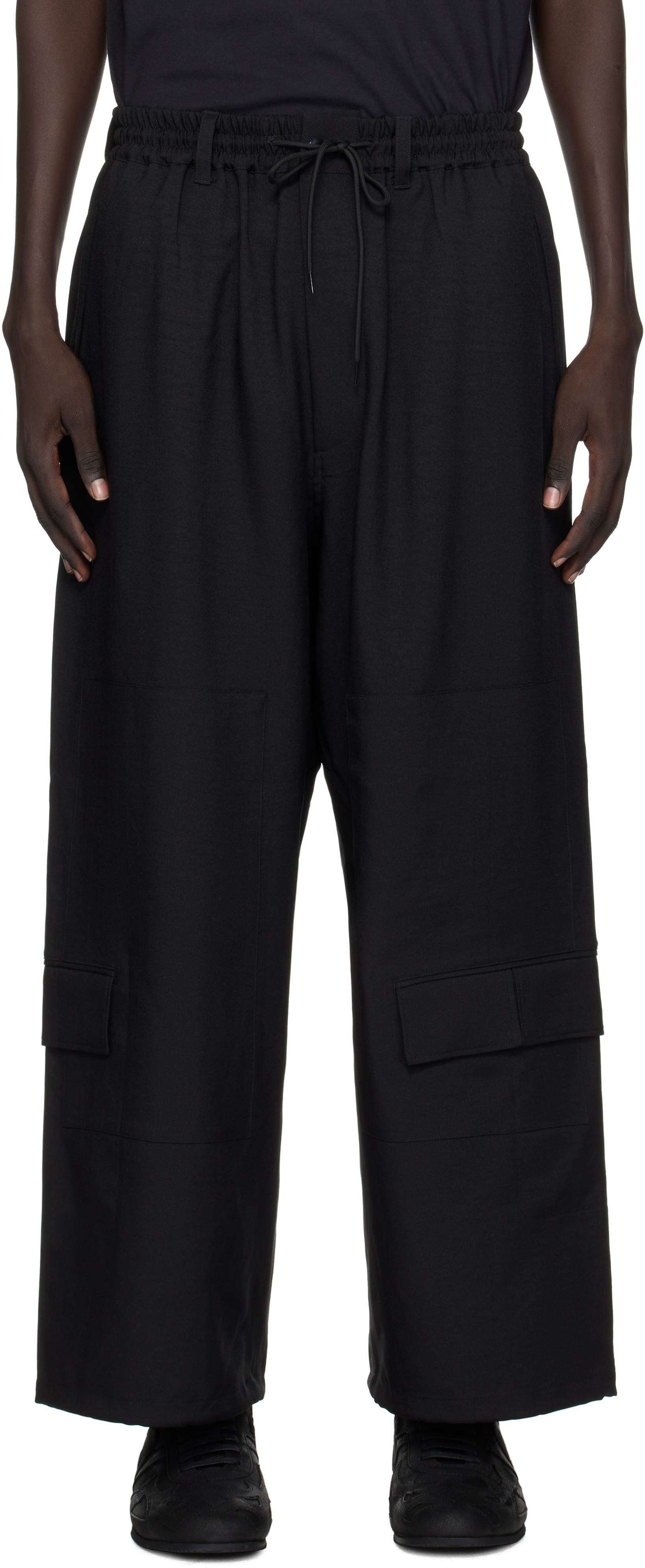 Black Sport Uniform Straight Leg Cargo Pants